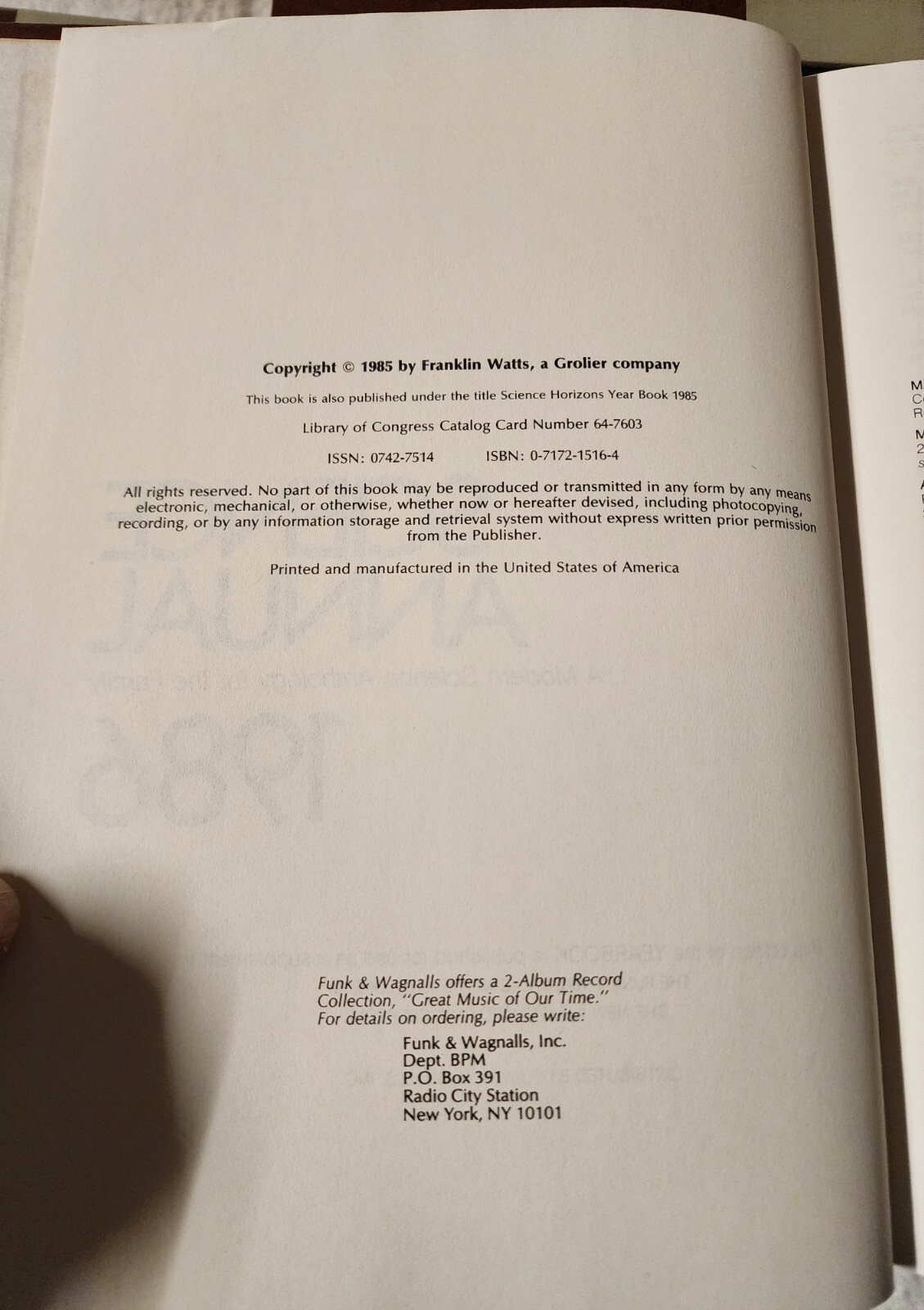 Funk and Wagnalls Science Yearbook 6 Hardcover Supplement Volume Lot 1986 – 1991