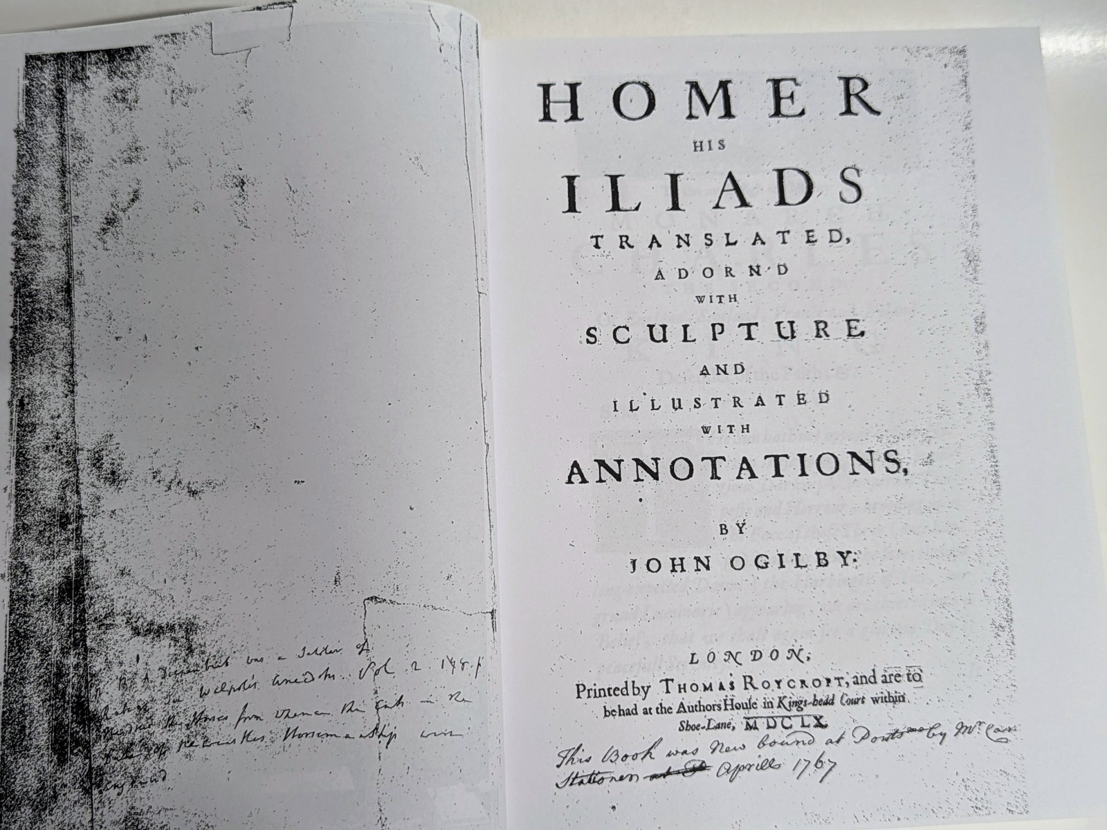 Homer and his Iliads Translated PB John Ogilby EEBO Edition 2010