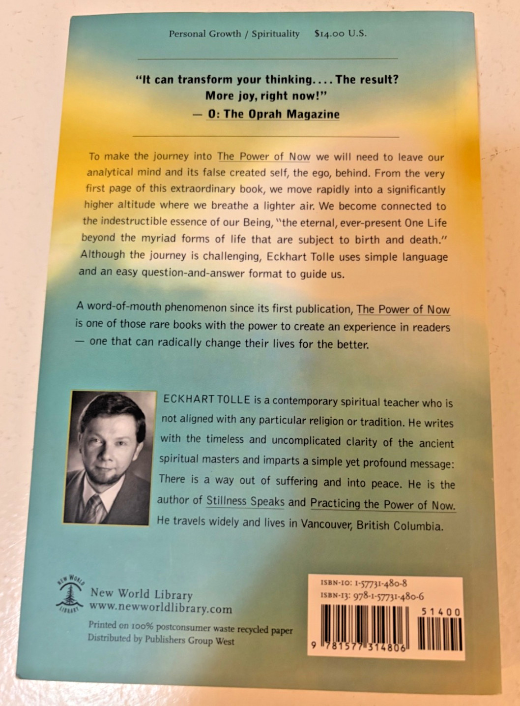 Power of Now : A Guide to Spiritual Enlightenment by Eckhart Tolle Paperback