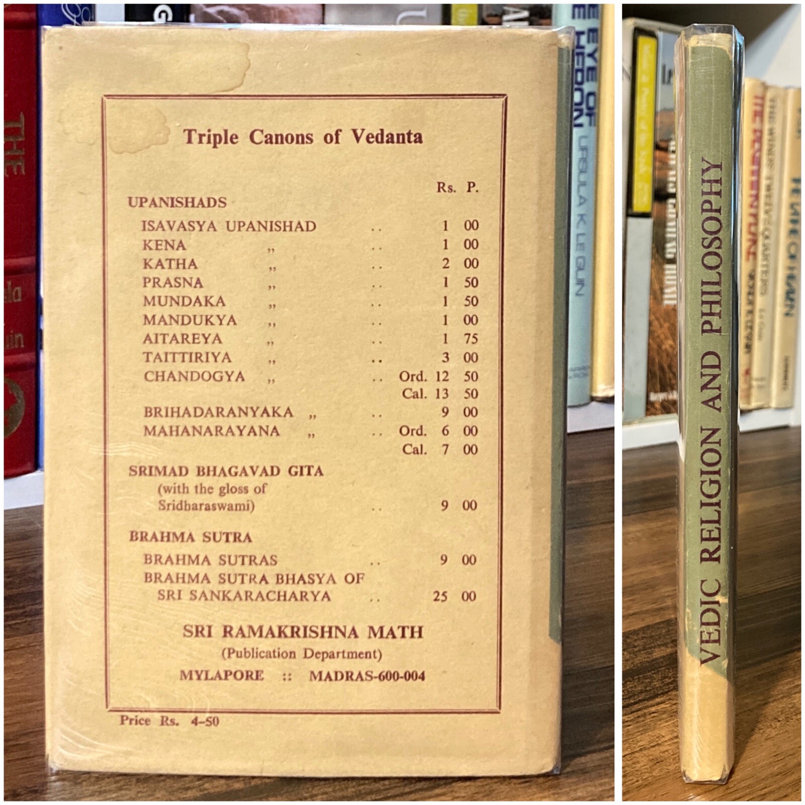 Vedic Religion & Philosophy – Swami Prabhavananda (Sri Ramakrishna Math, 1974)
