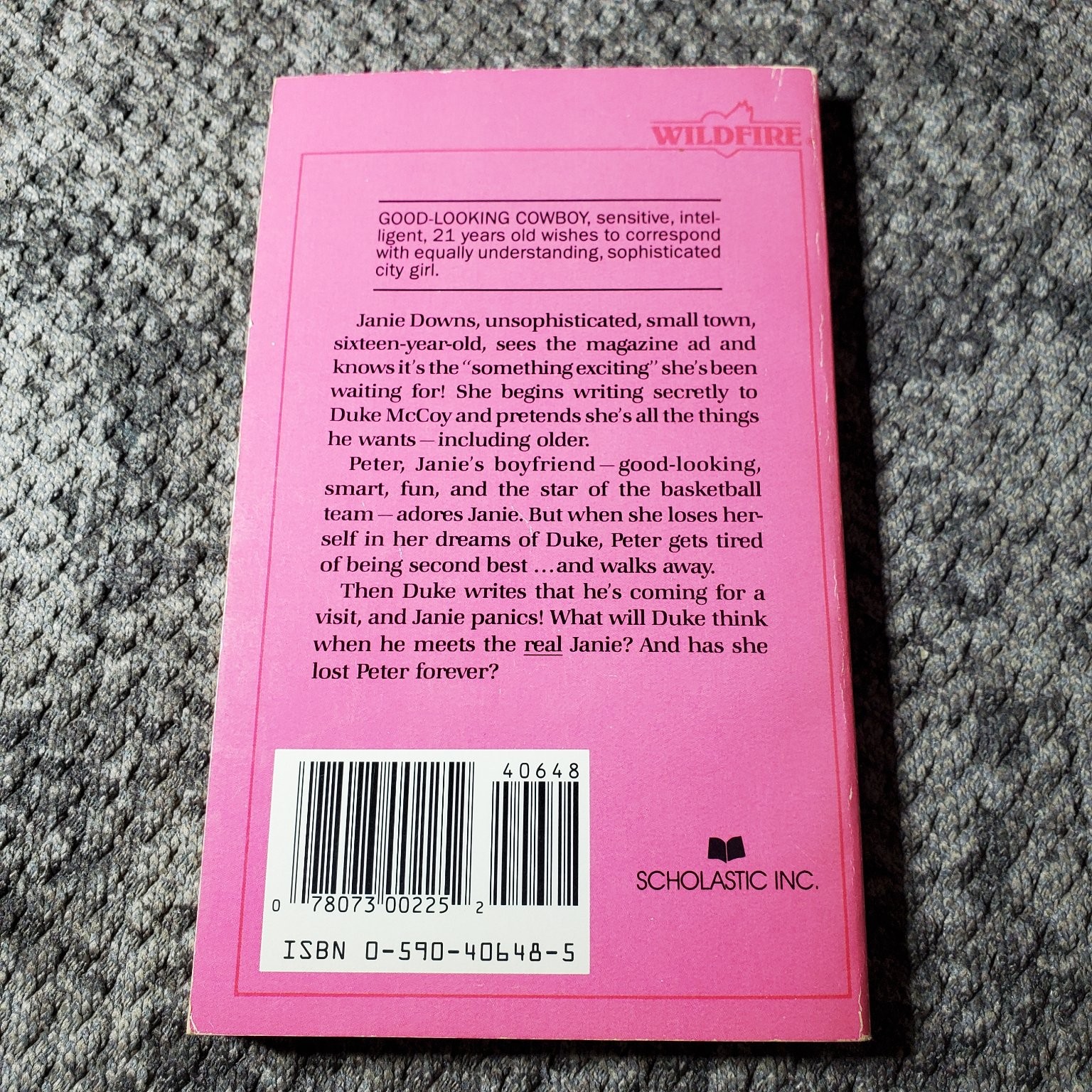 Yours Truly, Love, Janie Ann Reit 1981 Wildfire Scholastic Romance Book