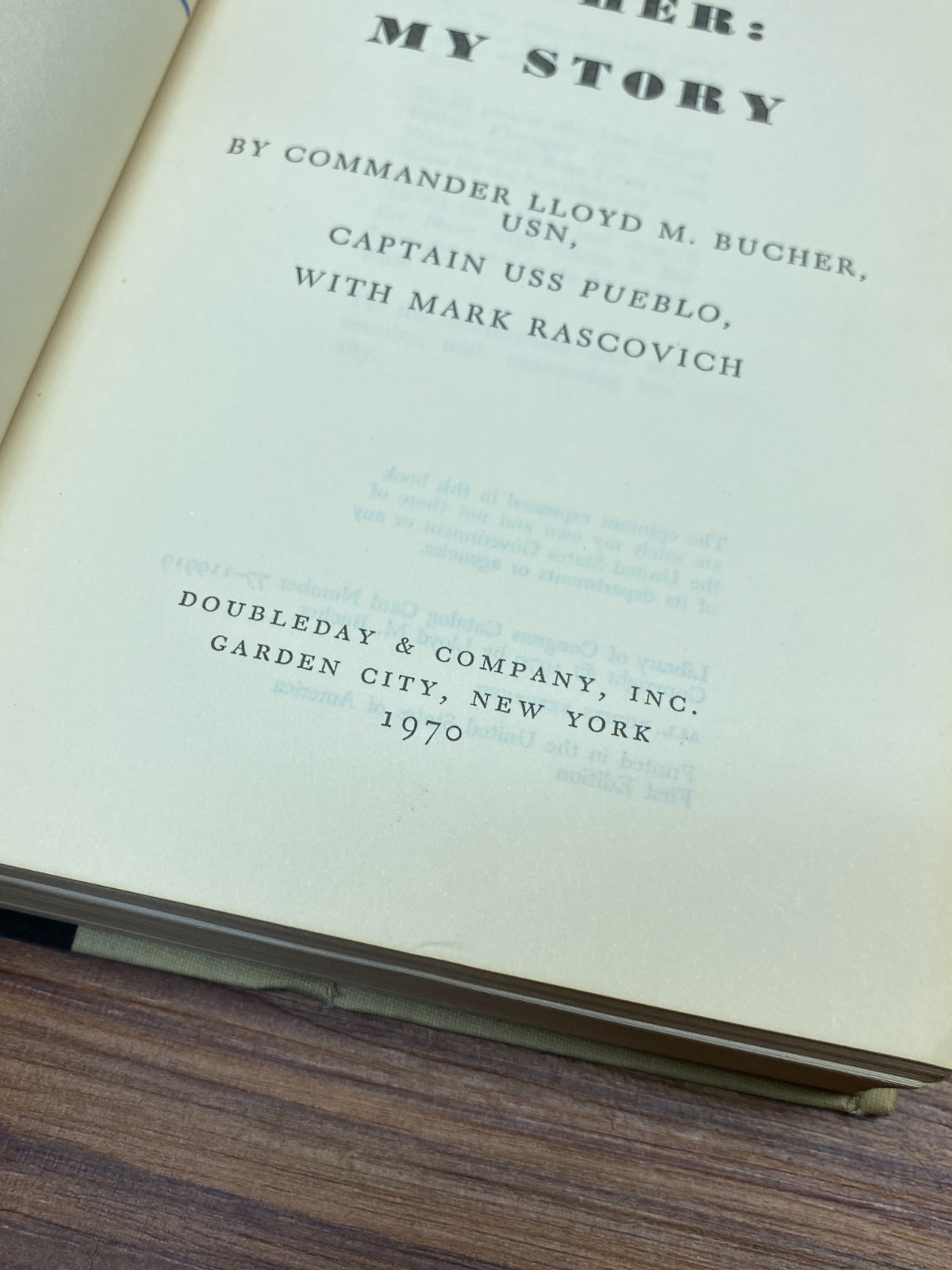 RARE SIGNED! Bucher My Story by Commander Lloyd M. Bucher USN Captain USS Pueblo