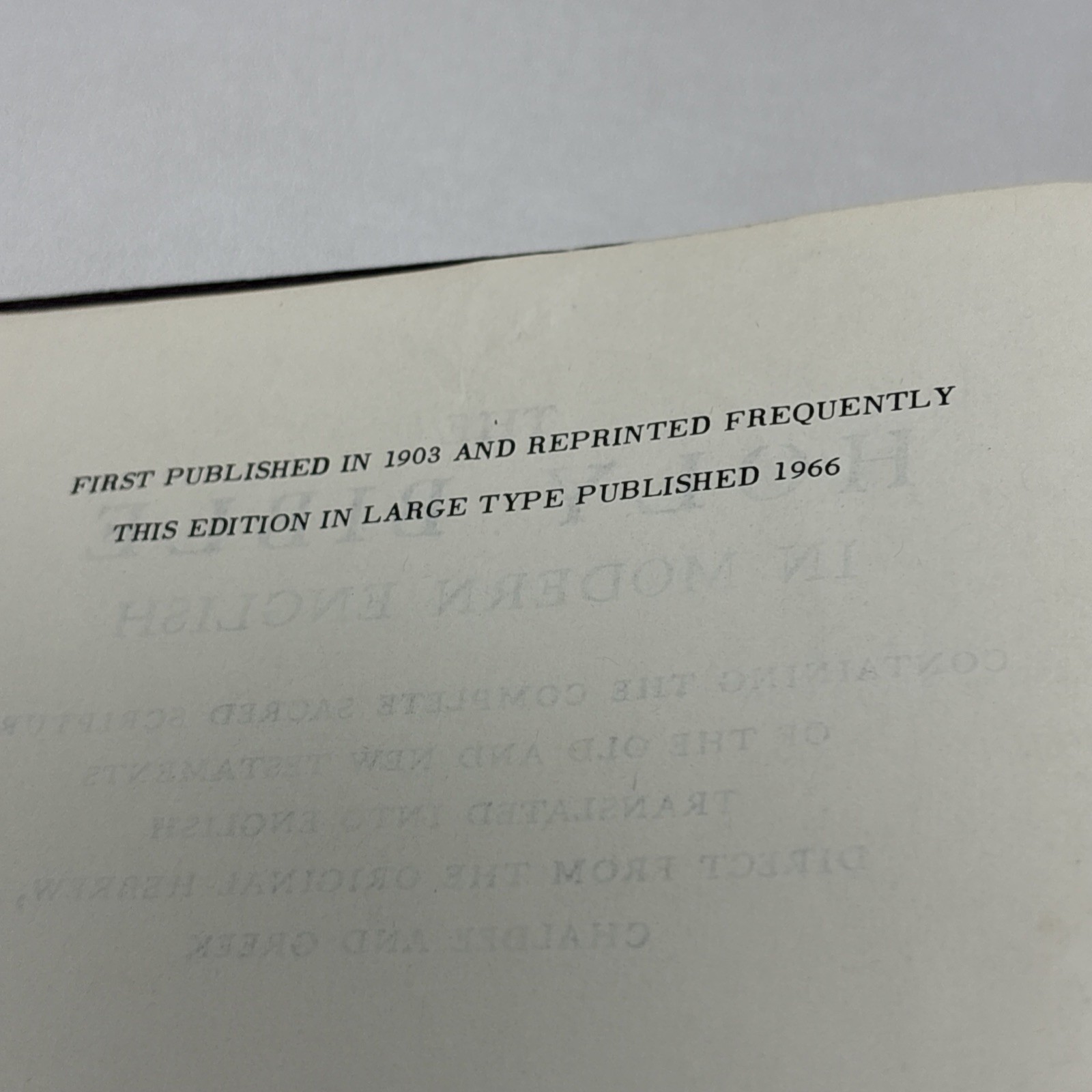 The Holy Bible in Modern English Vtg Ferrar Fenton HC Large Type Edition 1966