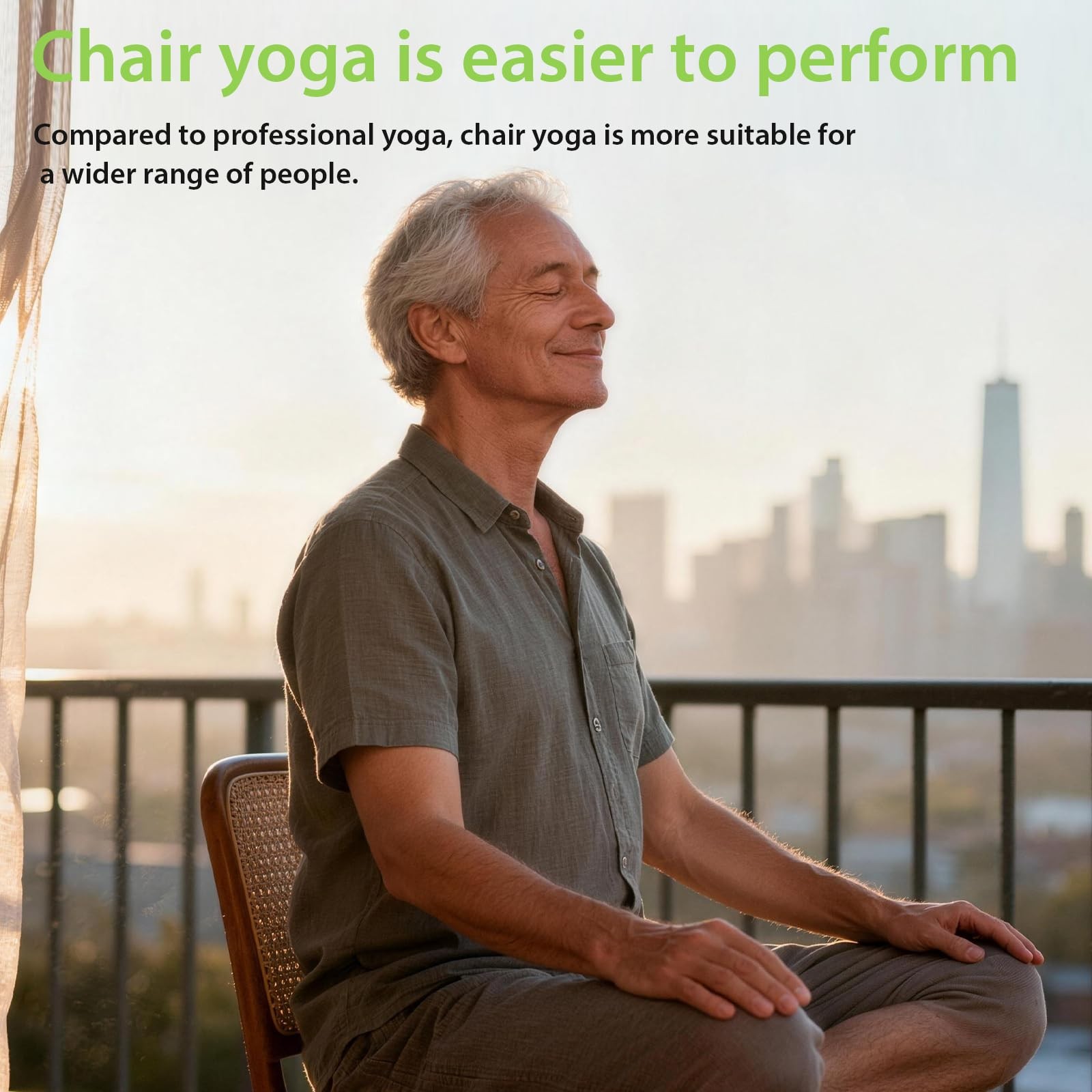 Chair Yoga for Seniors Over 60 Book & Chart, Gentle Seated Chair Yoga Guide, …