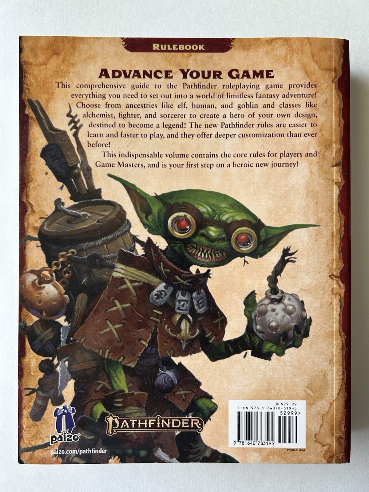 Pathfinder RPG Core Rulebook Second Edition Pocket Edition PZO210-PE Paperback