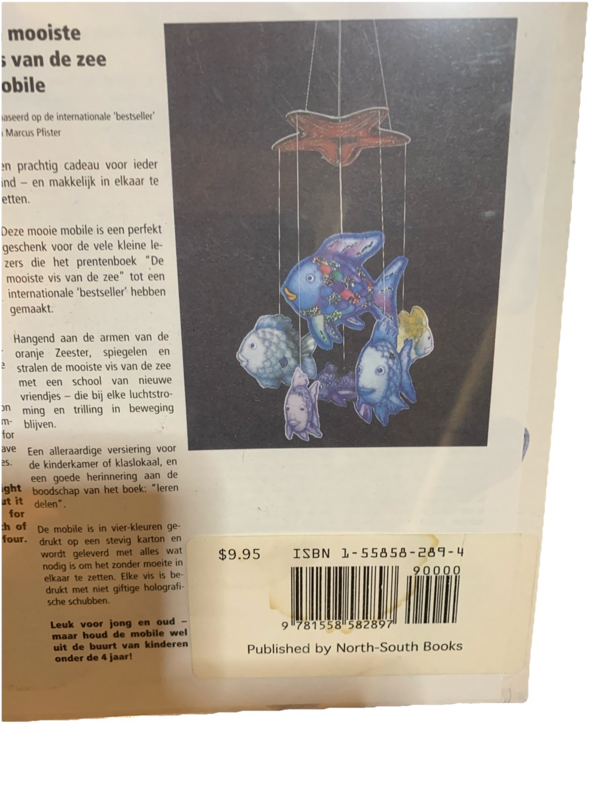 Rare VTG THE RAINBOW FISH MOBILE By Marcus Pfister 1992 Printed In Hong Kong NOS