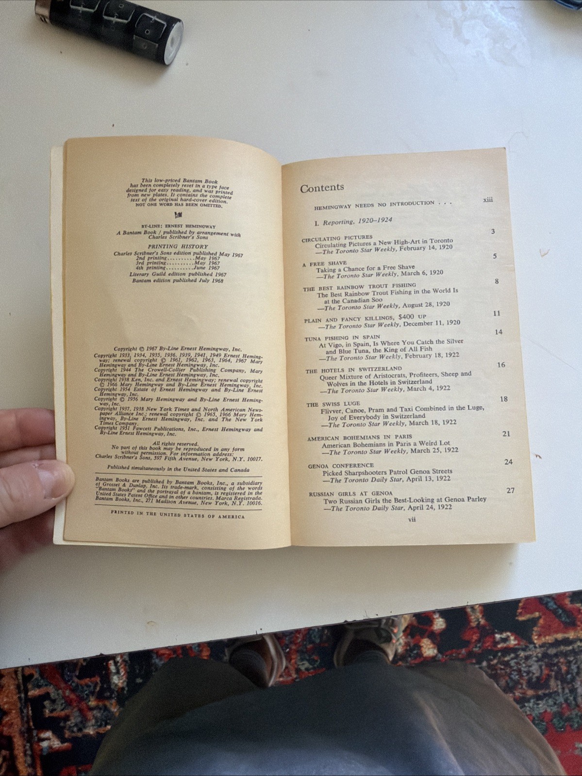 By-Line: Ernest Hemingway – Selected Articles and Dispatches 1968 Paperback