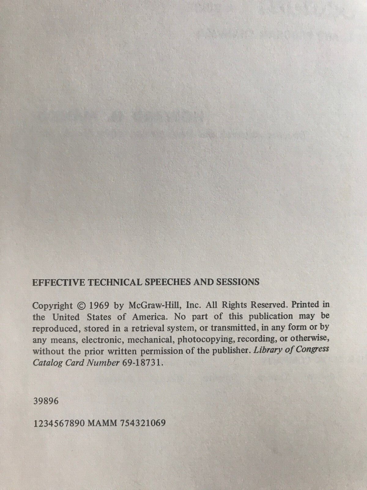 Effective Technical Speeches and Sessions by Howard H. Manko, 174 pages Hardcove