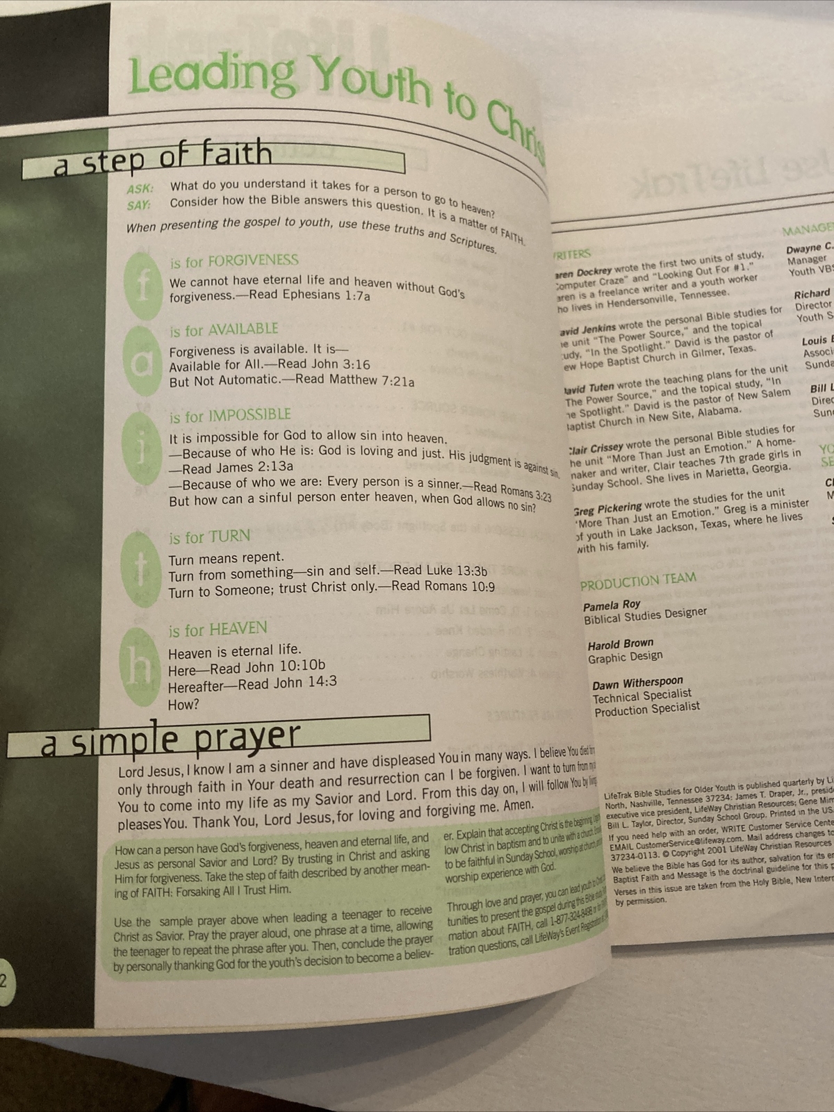 LifeTrak Bible Studies For Older Youth with Interactive cd-rom volume 2 issue 1