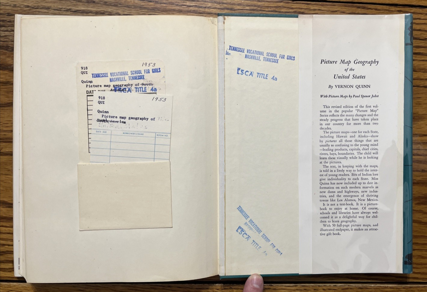 Picture Map Geography of South America, by Vernon Quinn, HCDJ 1959 Edition