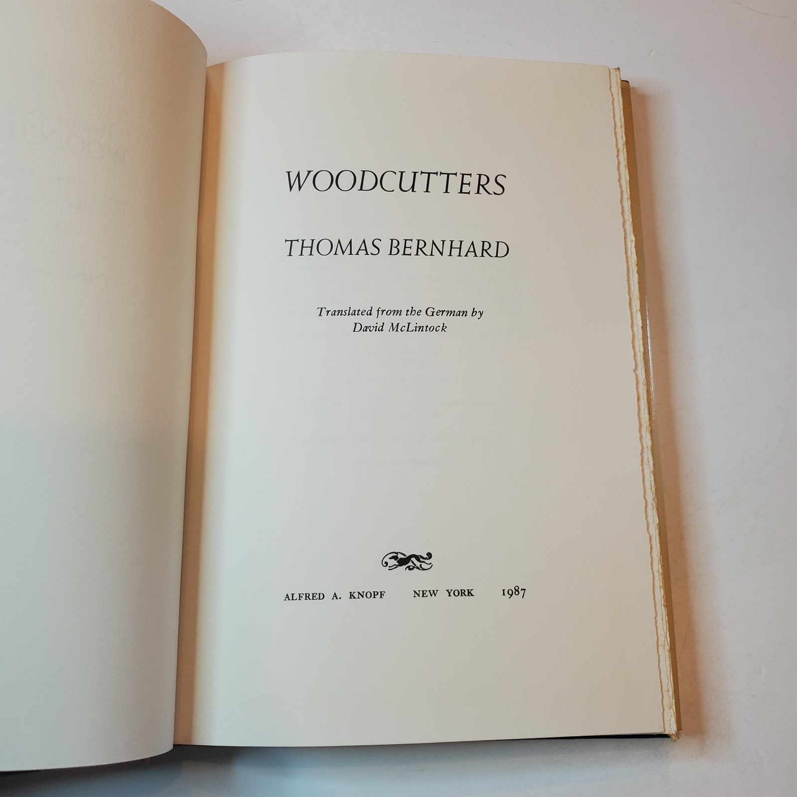 First American Edition Woodcutters Thomas Bernhard 1987 HC 1st Dark Satire Vtg
