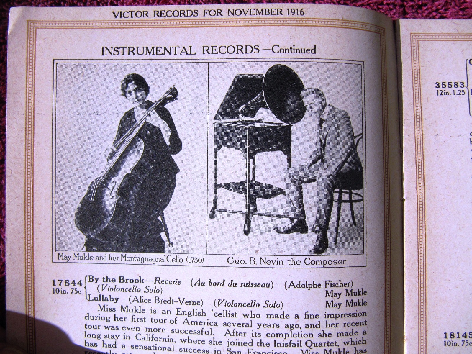 W War I British Bugle Calls New VICTOR RECORDS November 1916 Victrola CATALOG