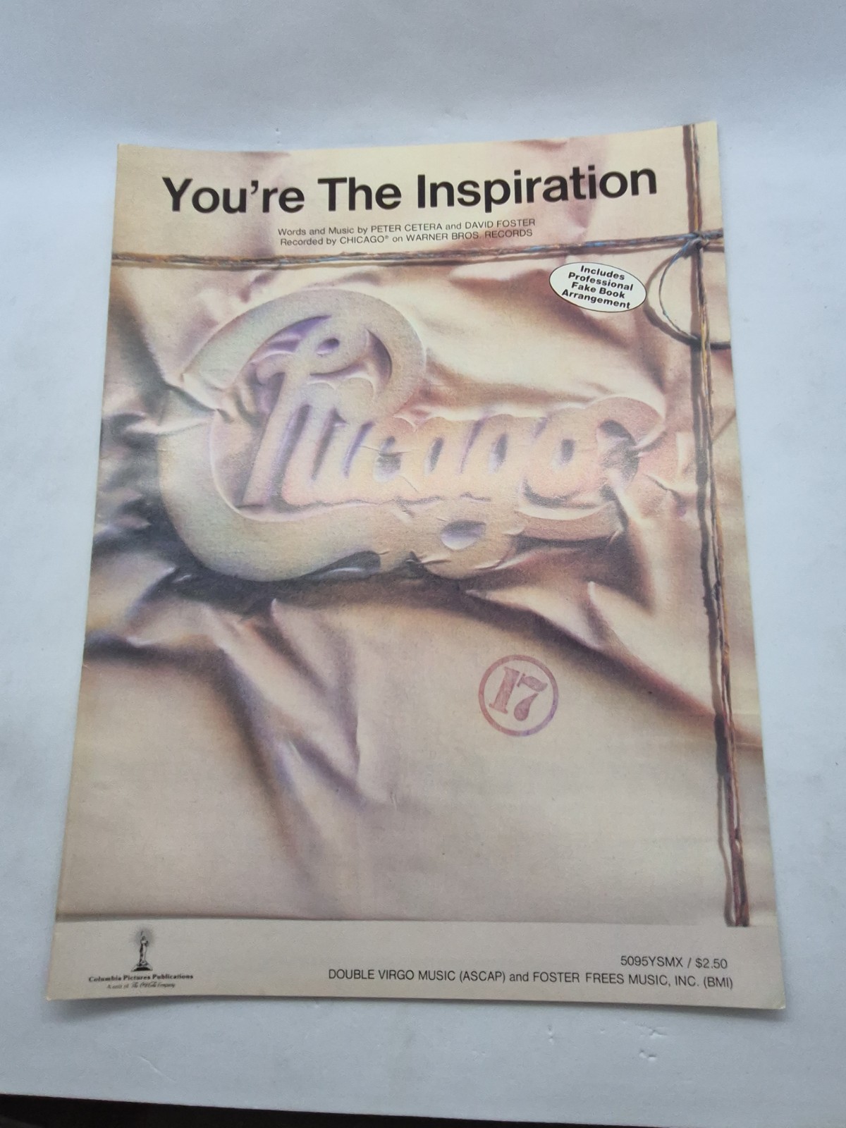 You’re The Inspiration Chicago 1984 Sheet Music Piano Vocal Guitar