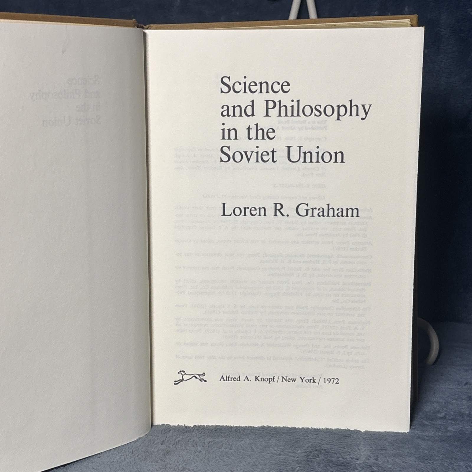 SCIENCE AND PHILOSOPHY IN THE SOVIET UNION By Loren R Graham 1st ed