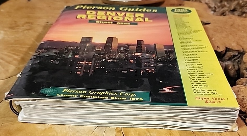 RARE Pierson Guides Denver Regional Street Atlas Map Book 1998 Edition