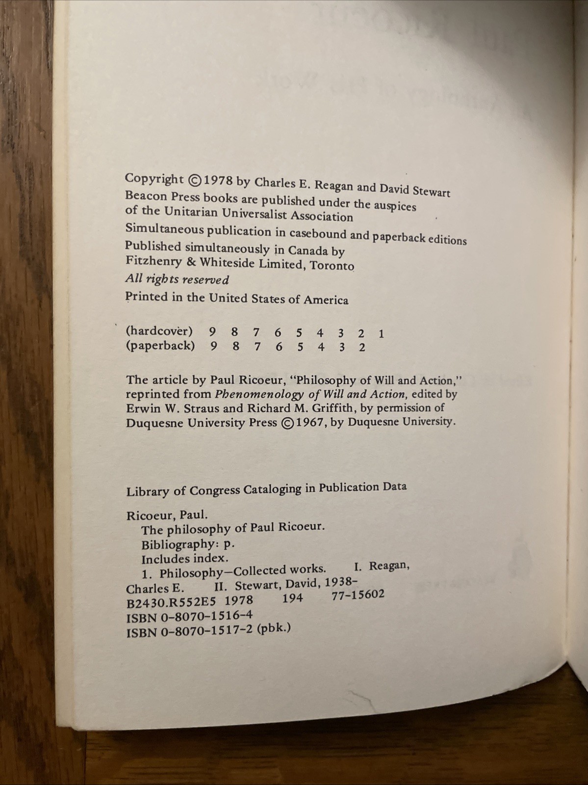 The Philosophy Of Paul Ricoeur Tr Pbk Beacon Press 1978