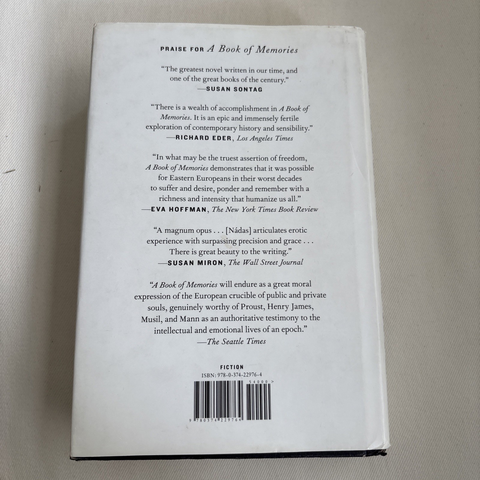 Peter Nadas – Parallel Stories – First American Edition HC/DJ