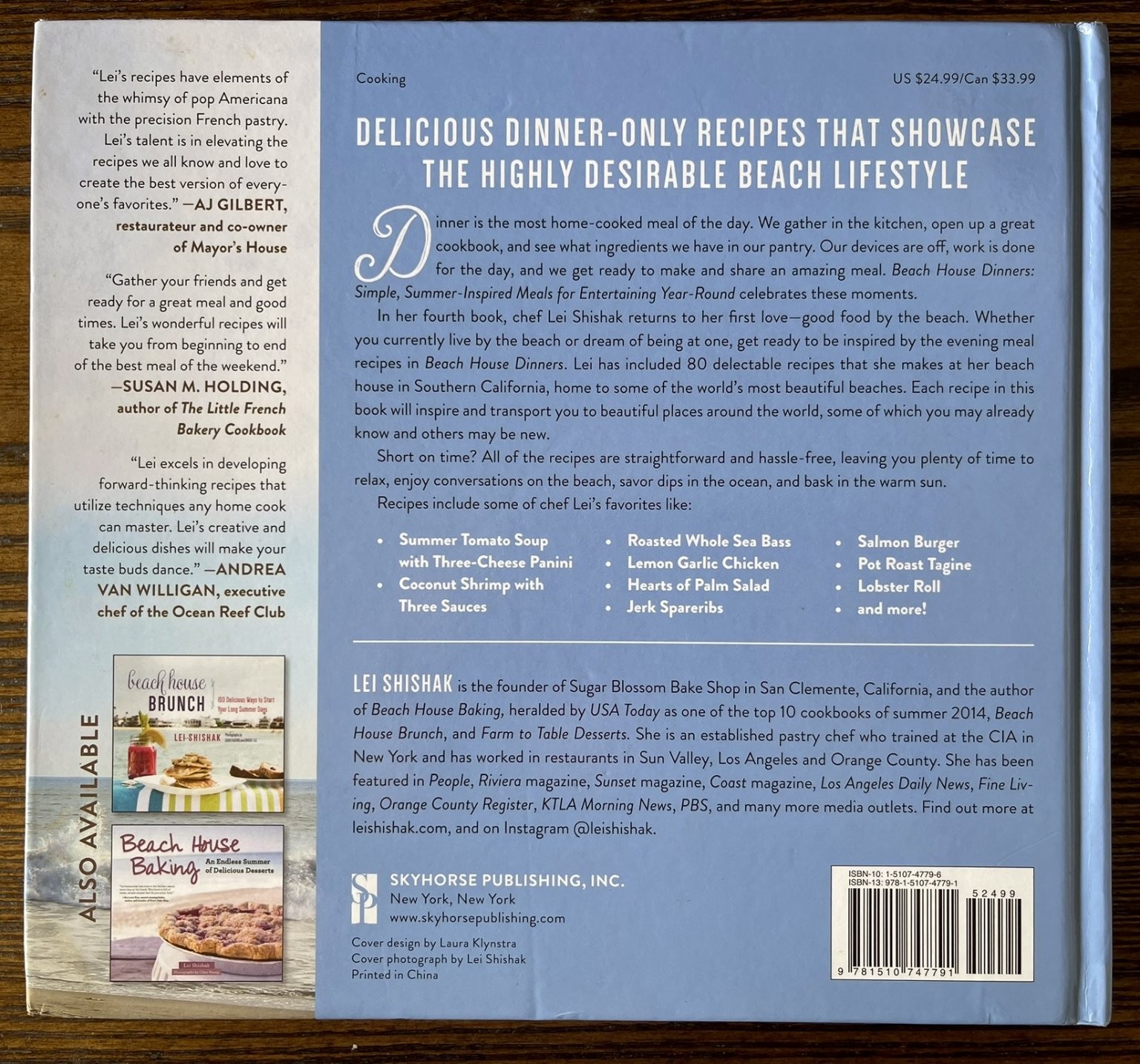 Beach House Dinners by Lei Shishak 2018 Cookbook Recipes Skyhorse Publishing :VG