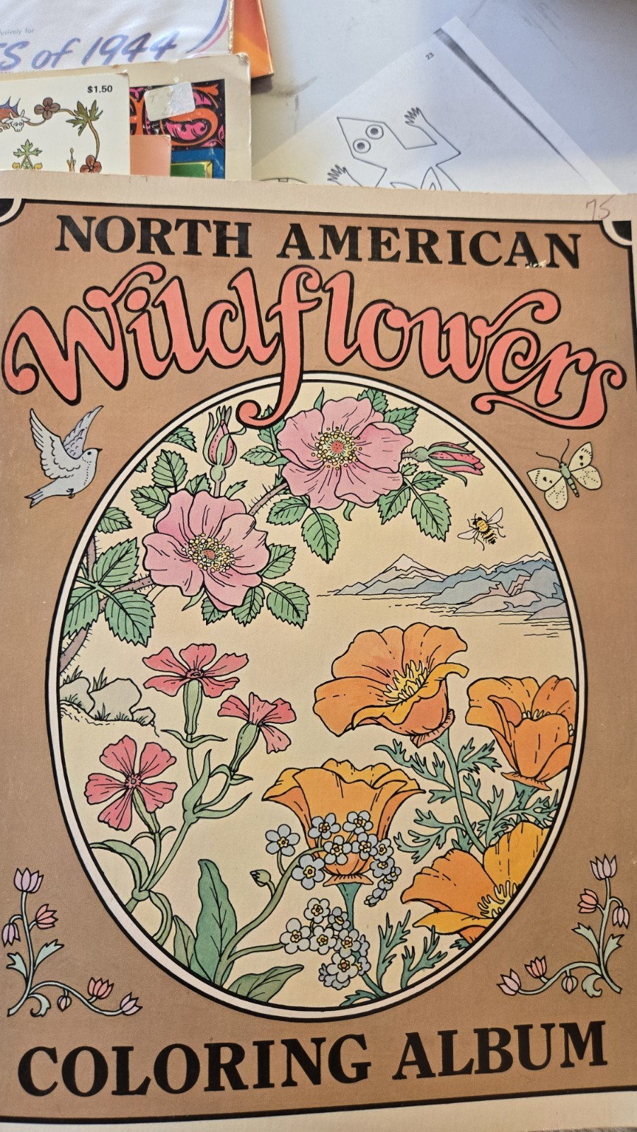 Collection of Vintage Paper Coloring Books Primarily From Bellerophon Books. Lot