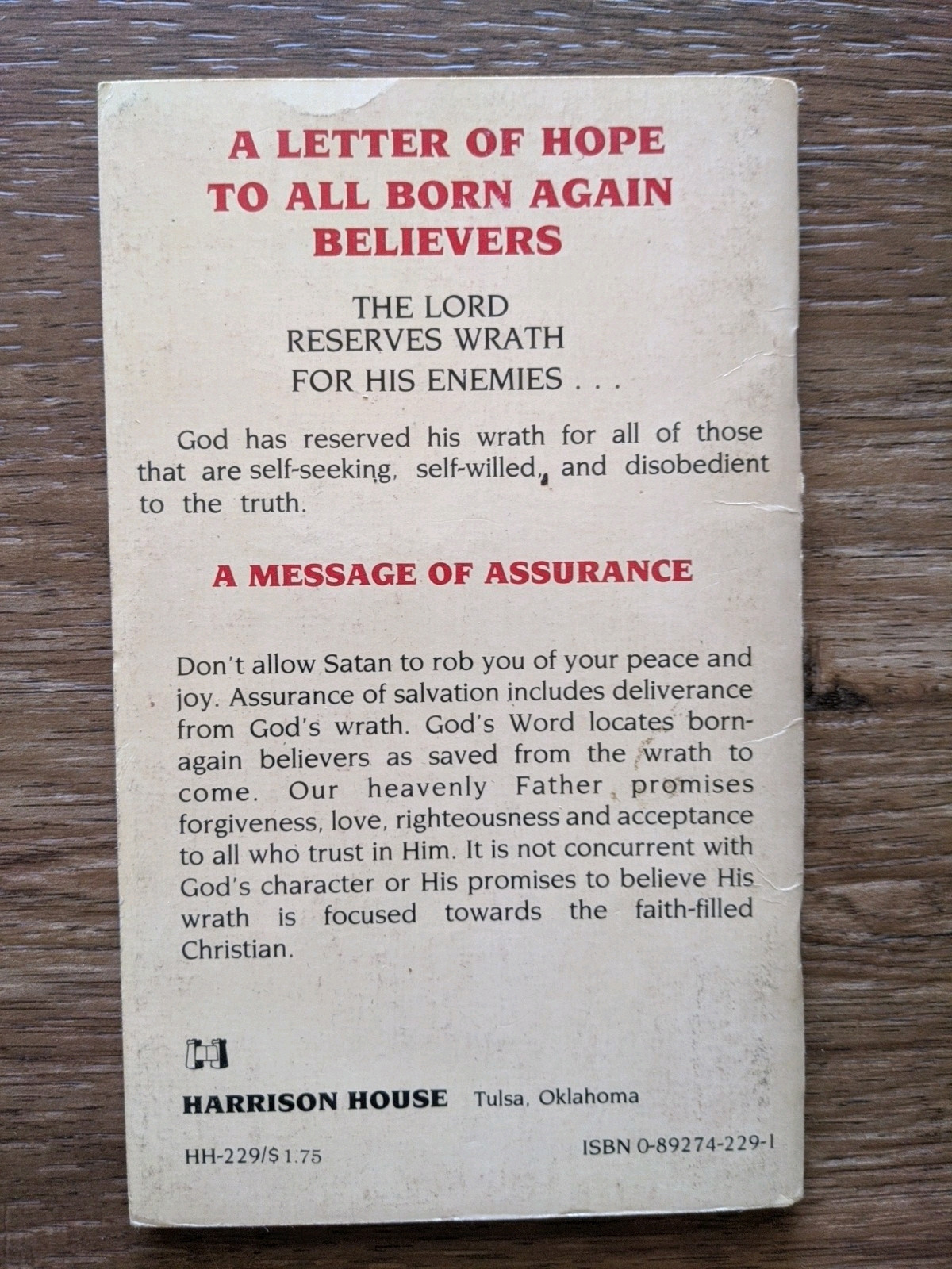 He Reserves Wrath For His Enemies Hilton Sutton Rare Vintage – CM1