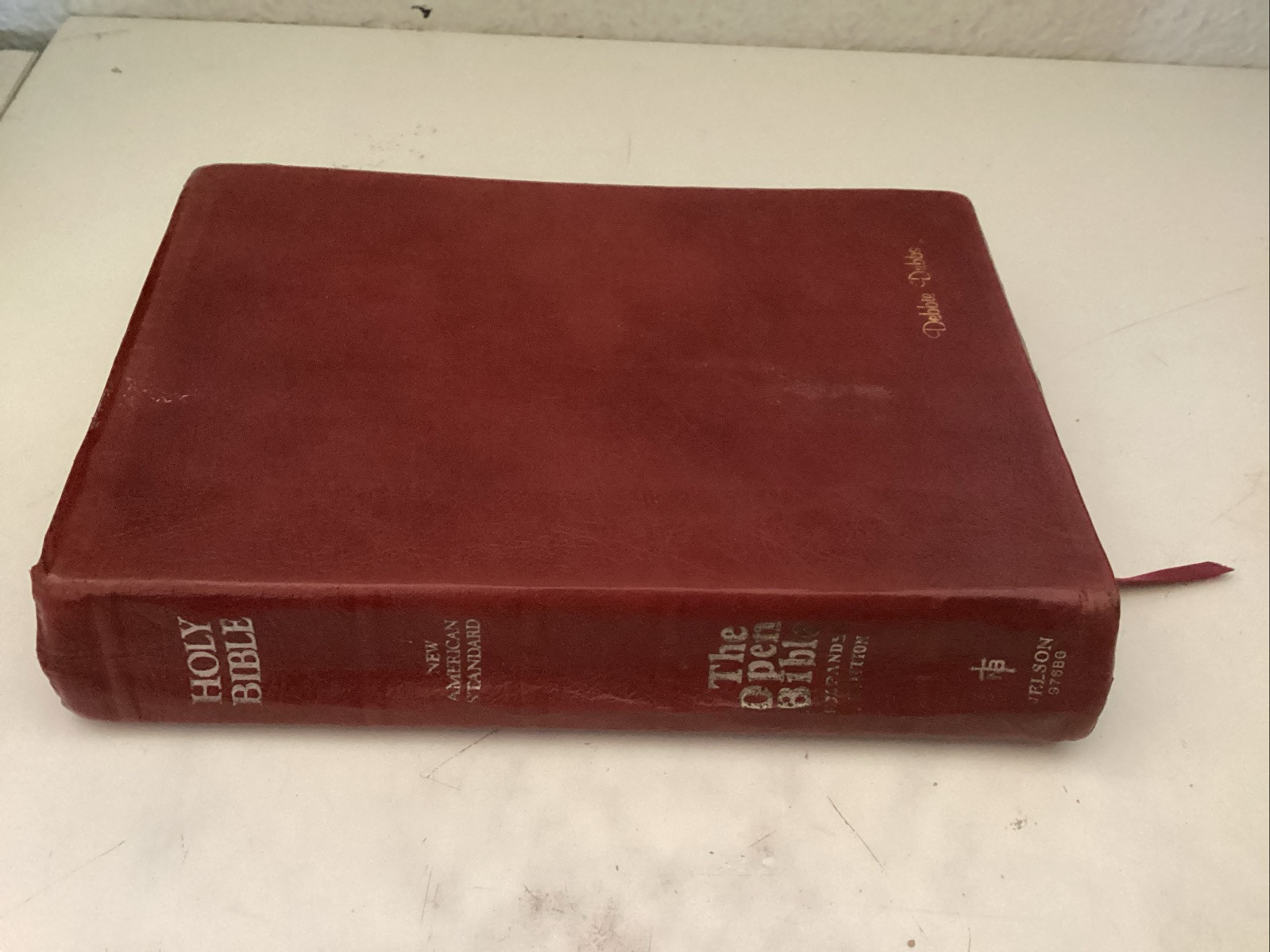 The Open Bible NAS Expanded Edition Burgundy Leather 1985 USA Nelson 976BG