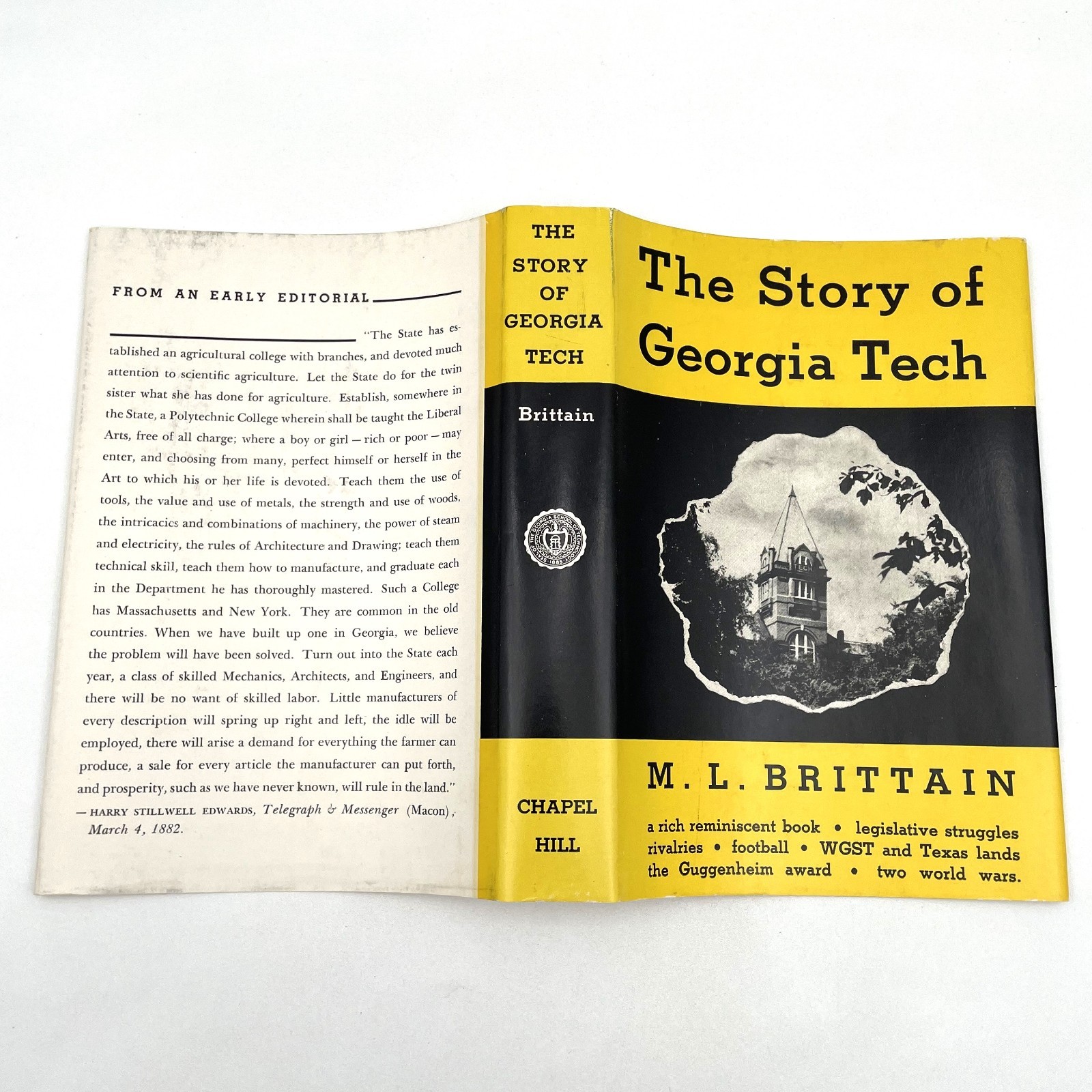The Story of Georgia Tech 1948 M.L. Brittain First Edition Hardcover Dust Jacket