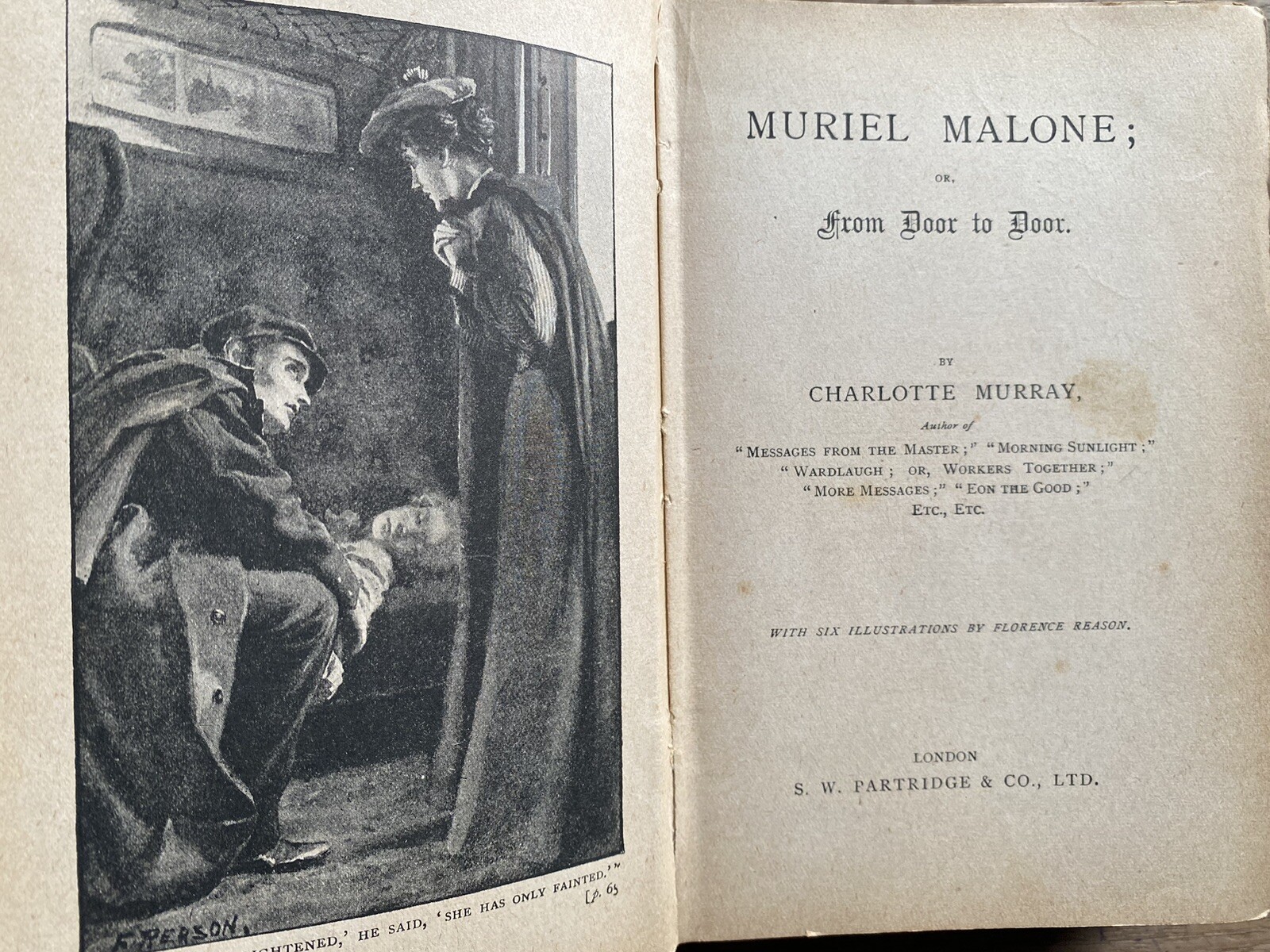 Muriel Malone or From Door to Door by Charlotte Murray (c1913 Antique Hardcover)