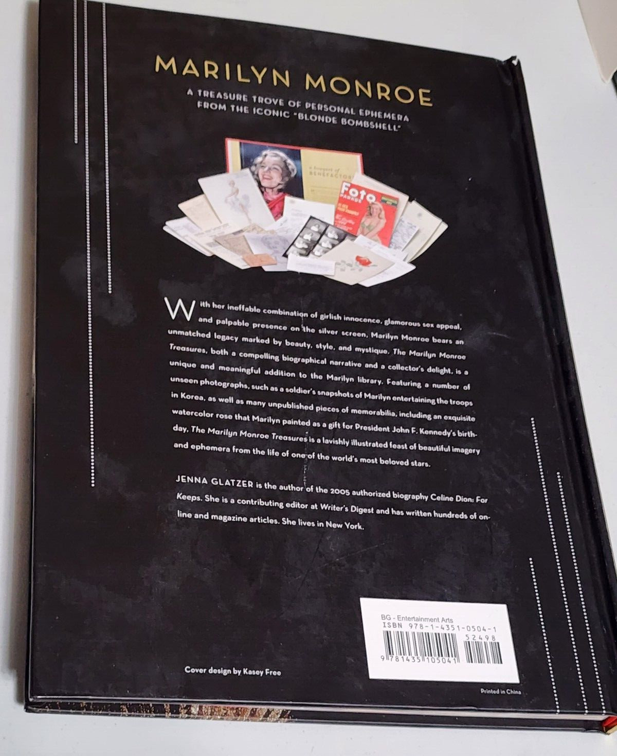 The Marilyn Monroe Treasures by Jenna Glatzer Hardcover 175 Pages Artifacts Book
