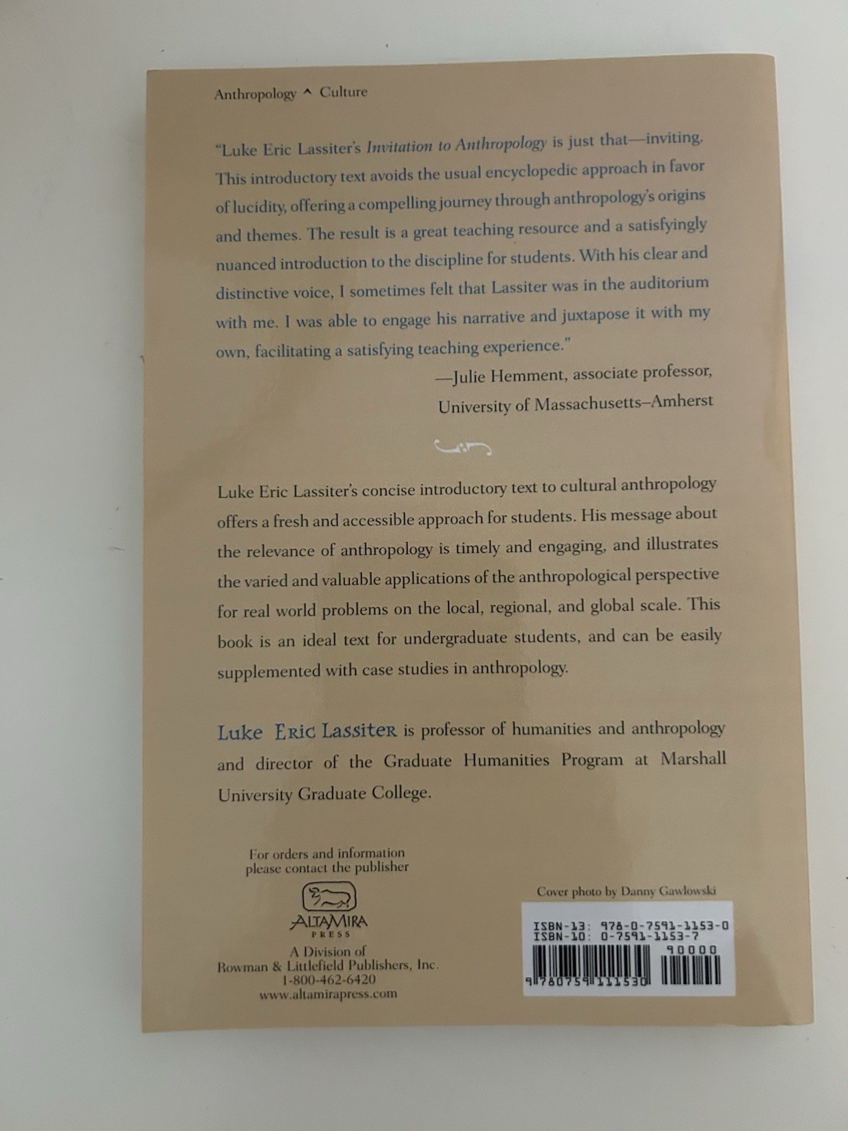 Invitation to Anthropology Paperback Luke Eric Lassiter