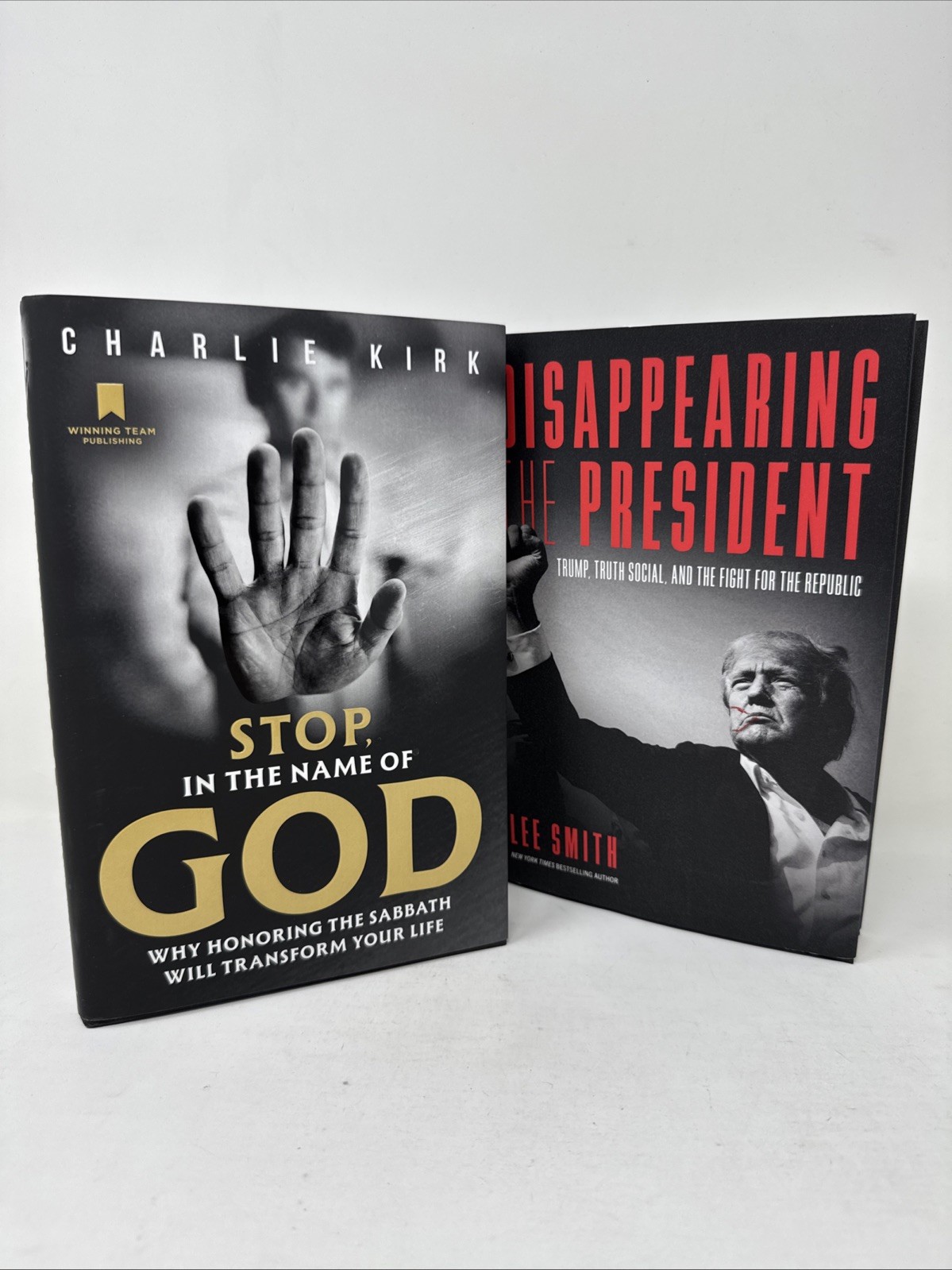 Charlie Kirk „Stop, In the Name of God“ Winning Team Hardcover Book Trump Bonus