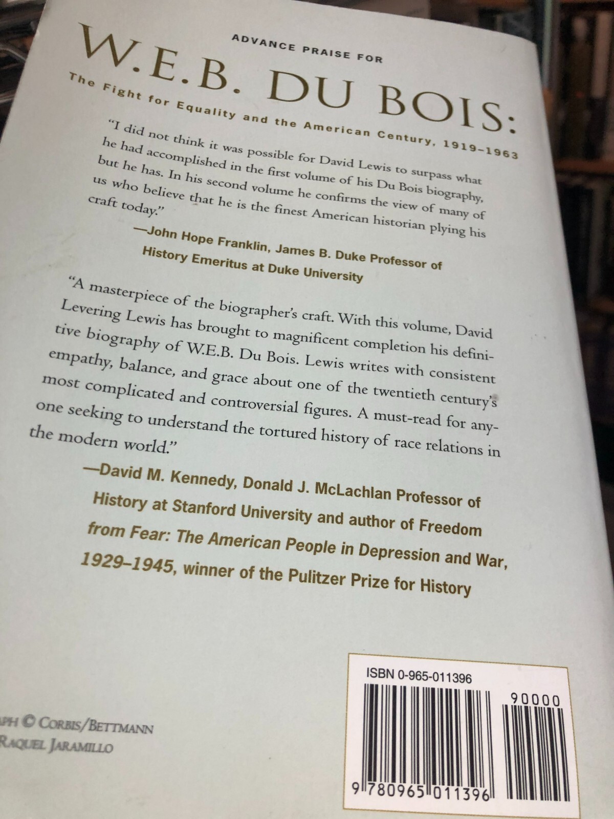 RARE! W. E. B. DU BOIS 1919-1963: THE FIGHT FOR EQUALITY By David Levering Lewis