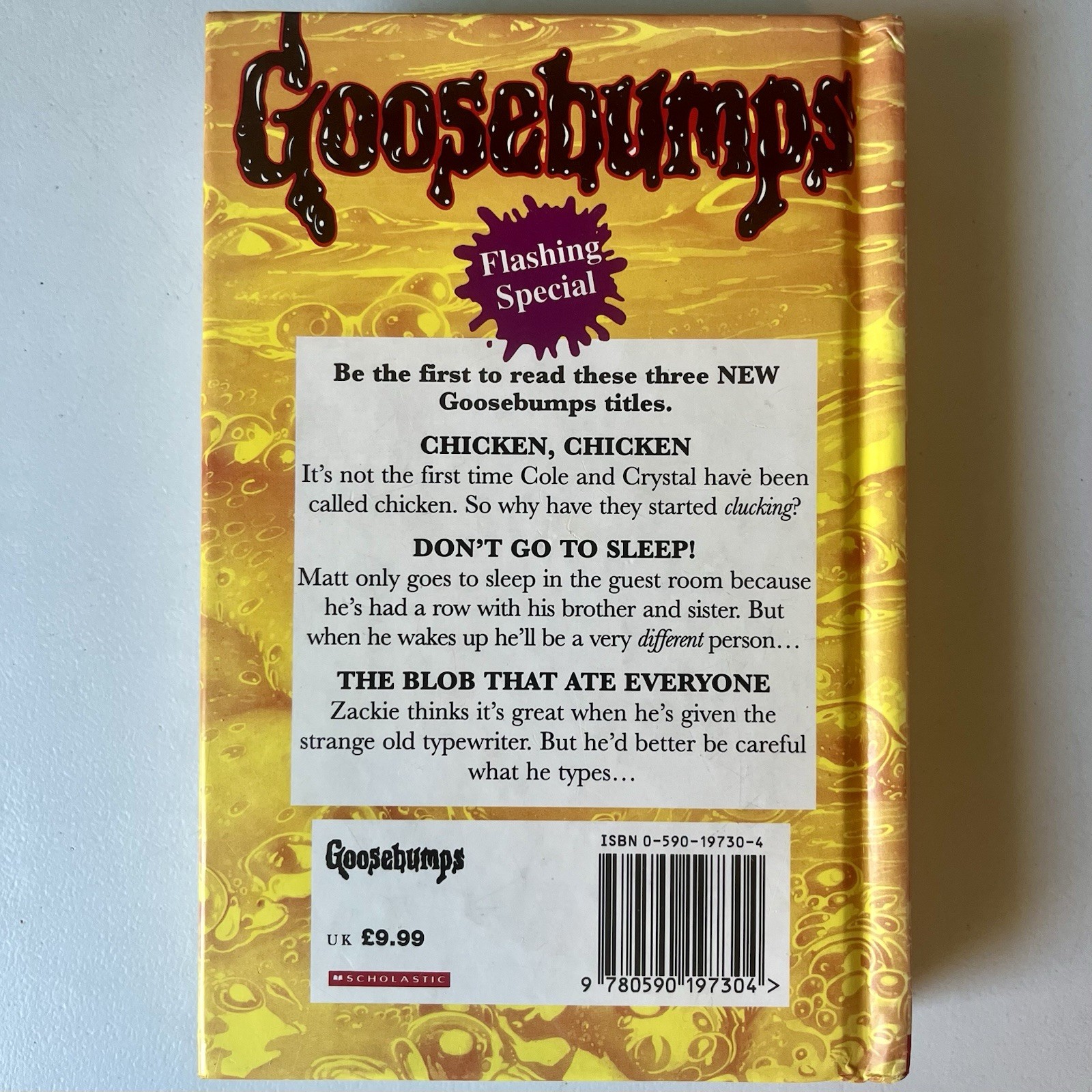 Goosebumps Flashing Special 1997 UK Hardcover R.L. Stine Compilation #53 #54 #55