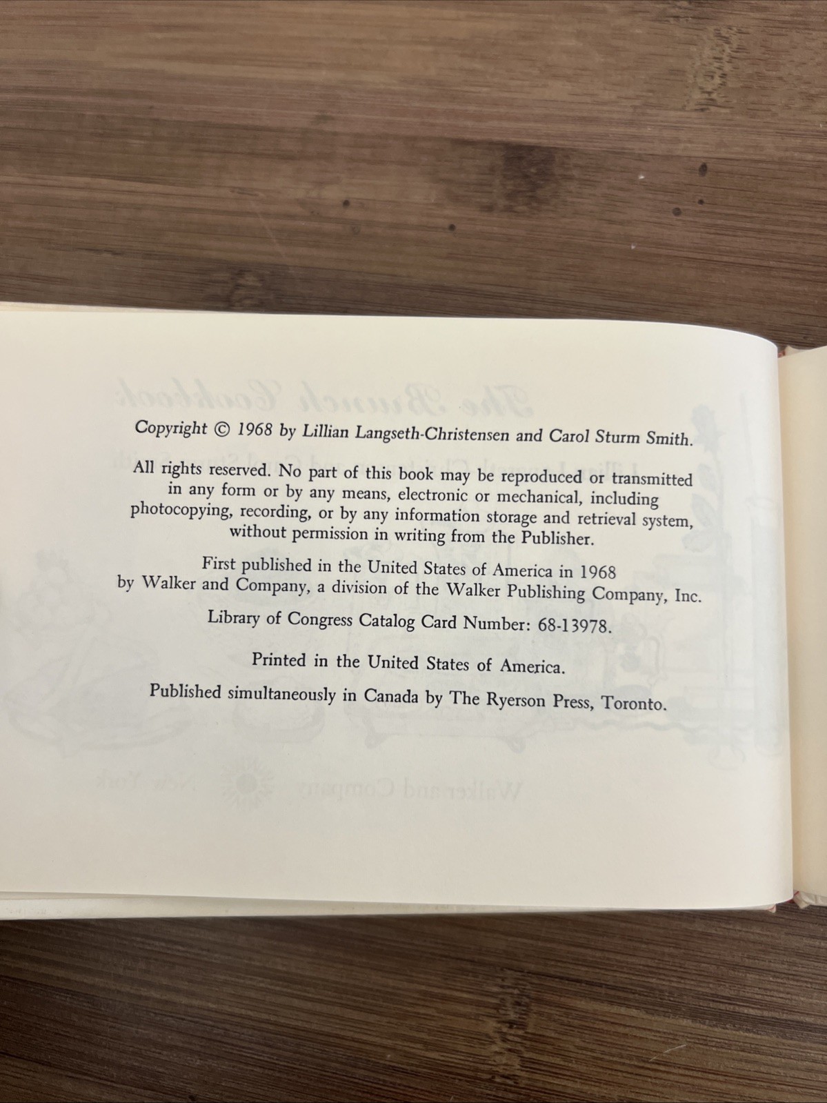 The Brunch Cookbook Lillian Langseth Christensen and Carol Sturm Smith 1968 MCM