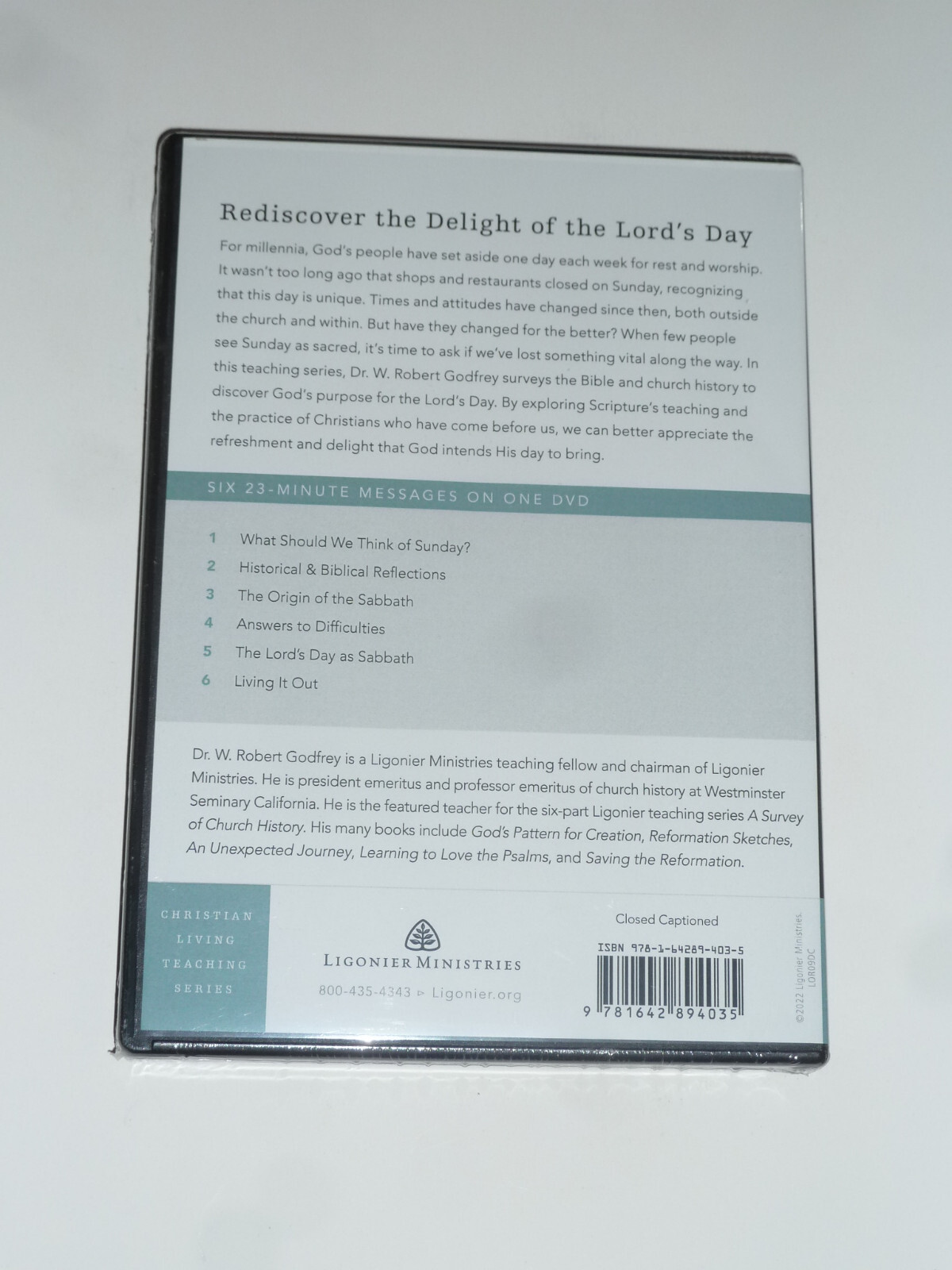 The Lord’s Day: Sabbath Worship and Rest by W. Robert Godfrey DVD 2022 NEW!