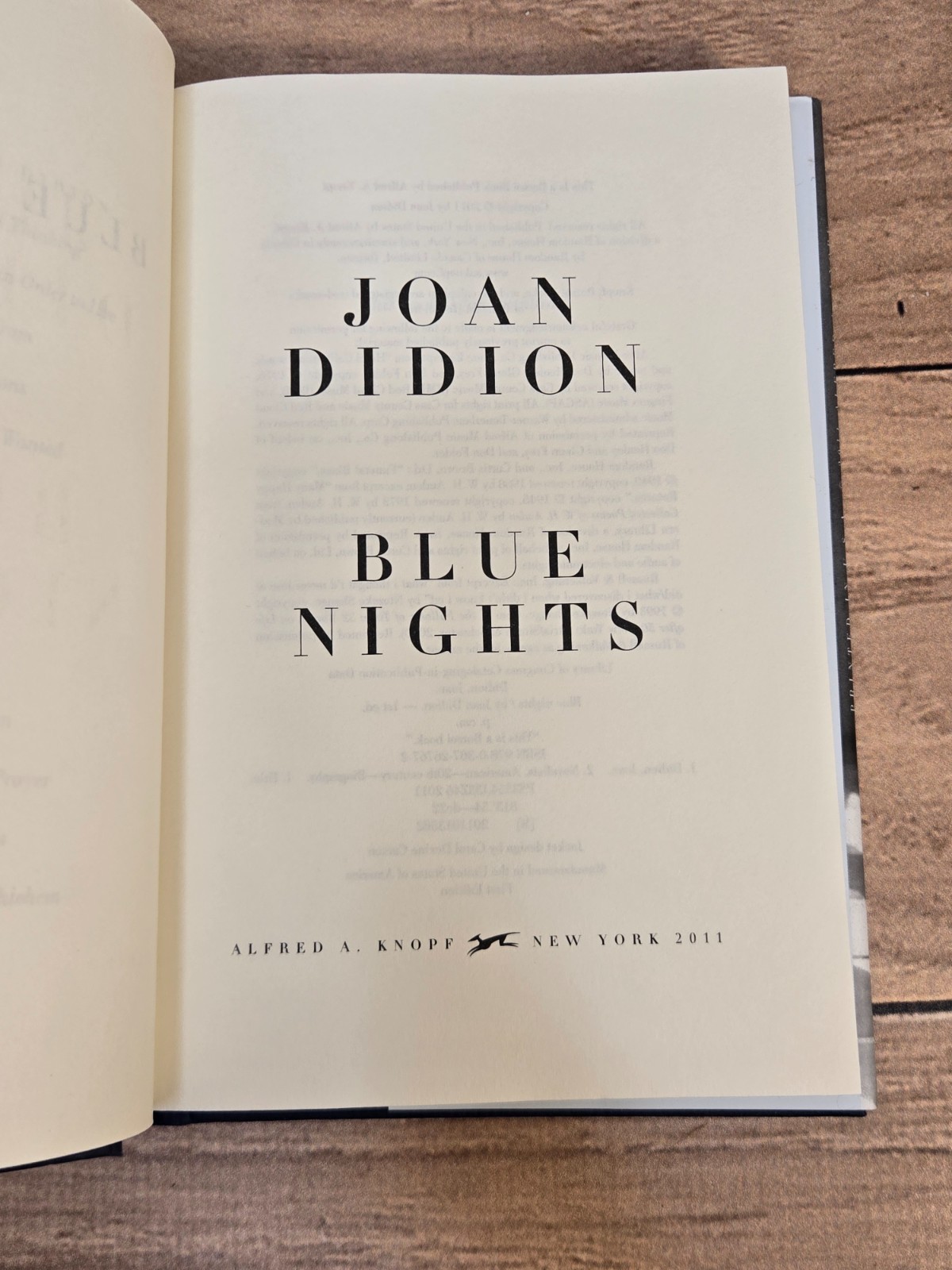 BLUE NIGHTS by Joan Didion 2011 Knopf FIRST EDITION hardcover GRIEF MEMOIR