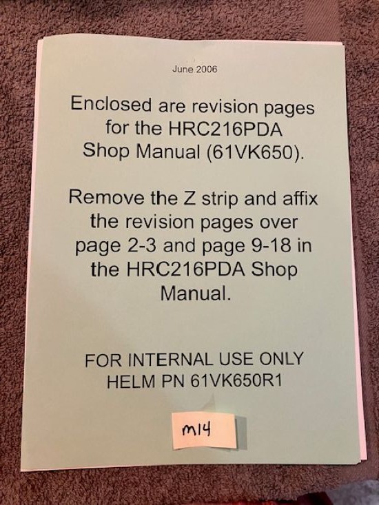 OEM HONDA HRC216PDA ROTARY LAWN MOWER SERVICE MANUAL W/SUPPLEMENTALS CW 2005
