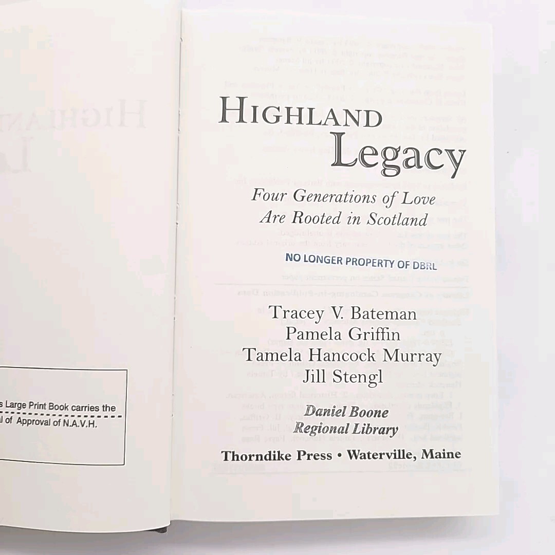 Highland Legacy by Bateman, Griffin, Murray, & Stengl Large Print Hardcover Book