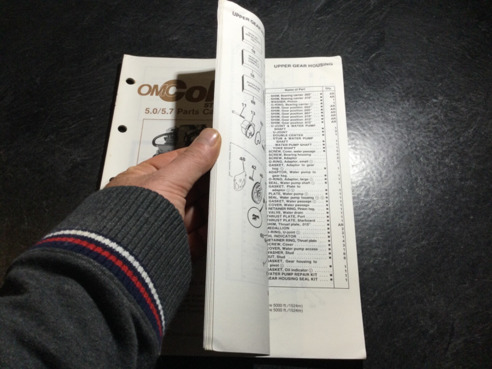 1986 OMC Cobra 5.0L & 5.7L V8 Stern Drive Parts Catalog GM 305 & 350 C.I 2V & 4V