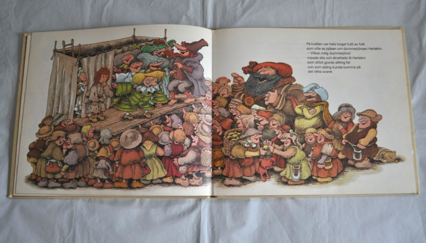 Swedish Books Harlekin 1978 & Sagan om de två trollstavarna 1985 by Ulf Löfgren