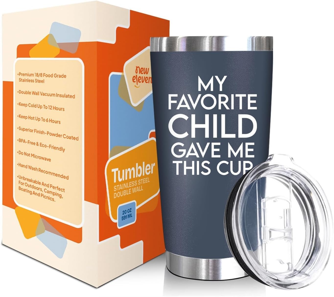 20 Oz Insulated Stainless Steel Dad Tumbler – Navy, Gift for Fathers