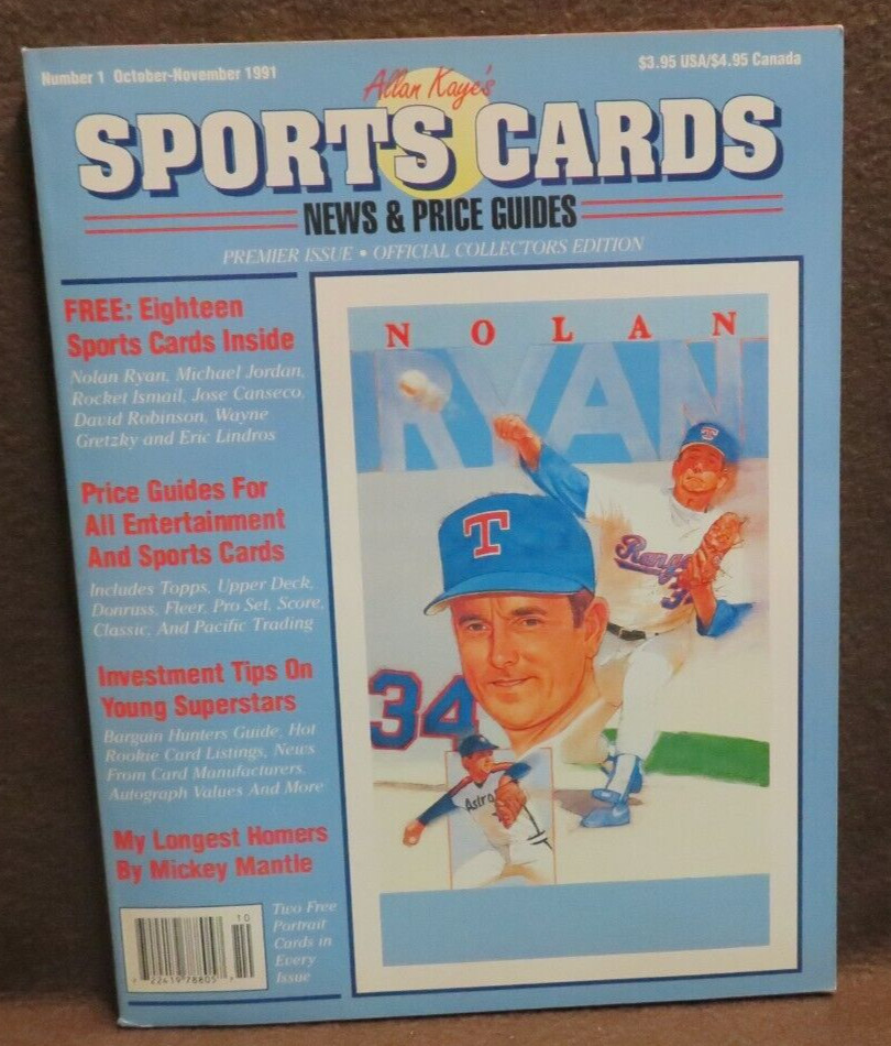 #976 ALLAN KAYES SPORTS CARDS NEWS PRICE GUIDE OCT NOV 1991 #1 RYAN JORDAN