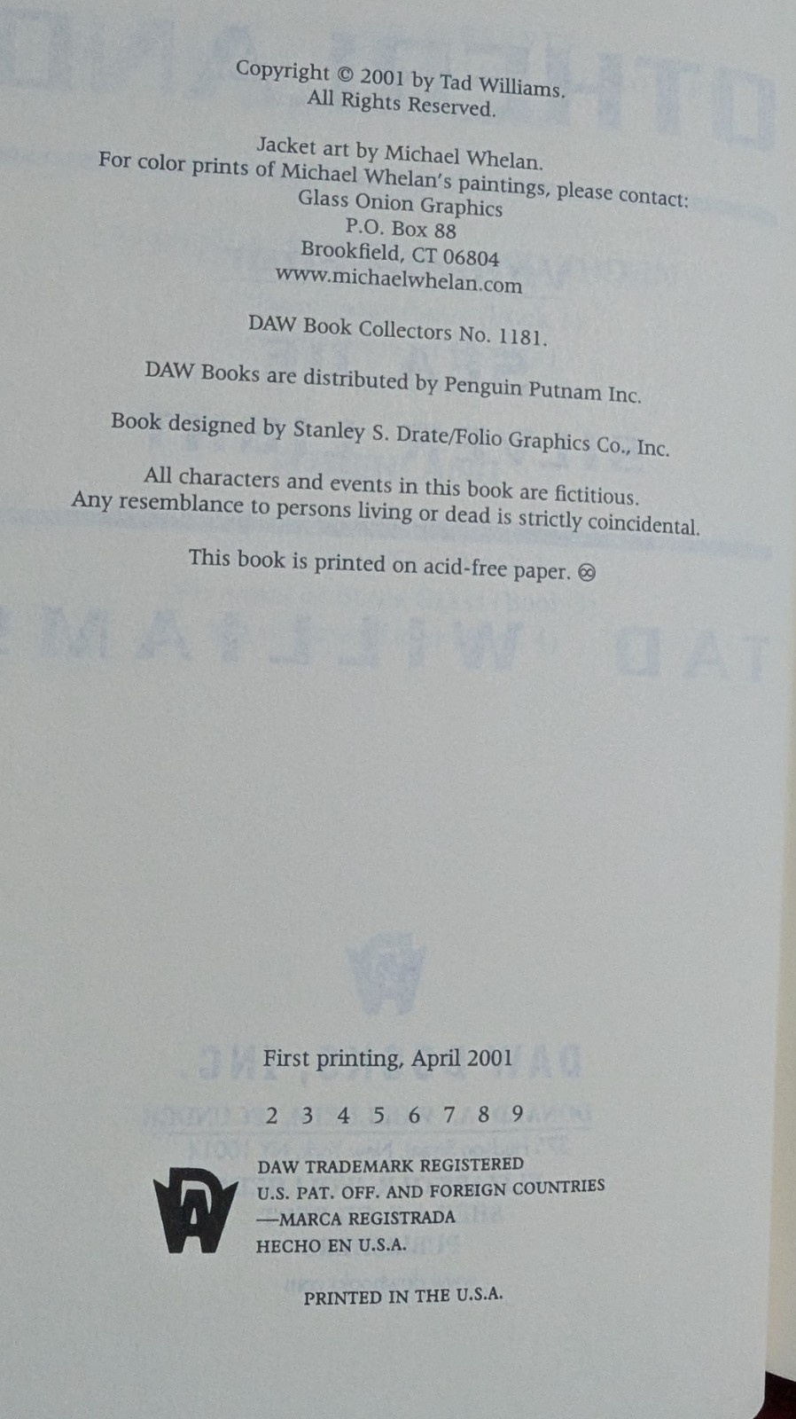 Tad Williams = OTHERLAND = complete tetralogy – 4 hardcovers 1st edition