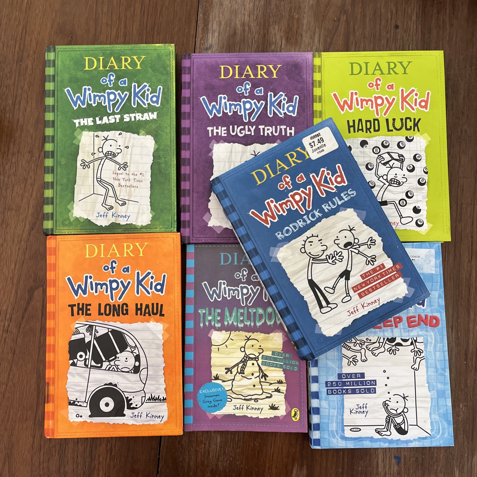 Diary of a Wimpy Kid Lot 7 Books Hardcover Jeff Kinney Set Kids