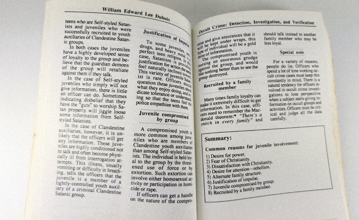 Occult Crime: Detection, Investigation, Verification, William Edward Lee Dubois