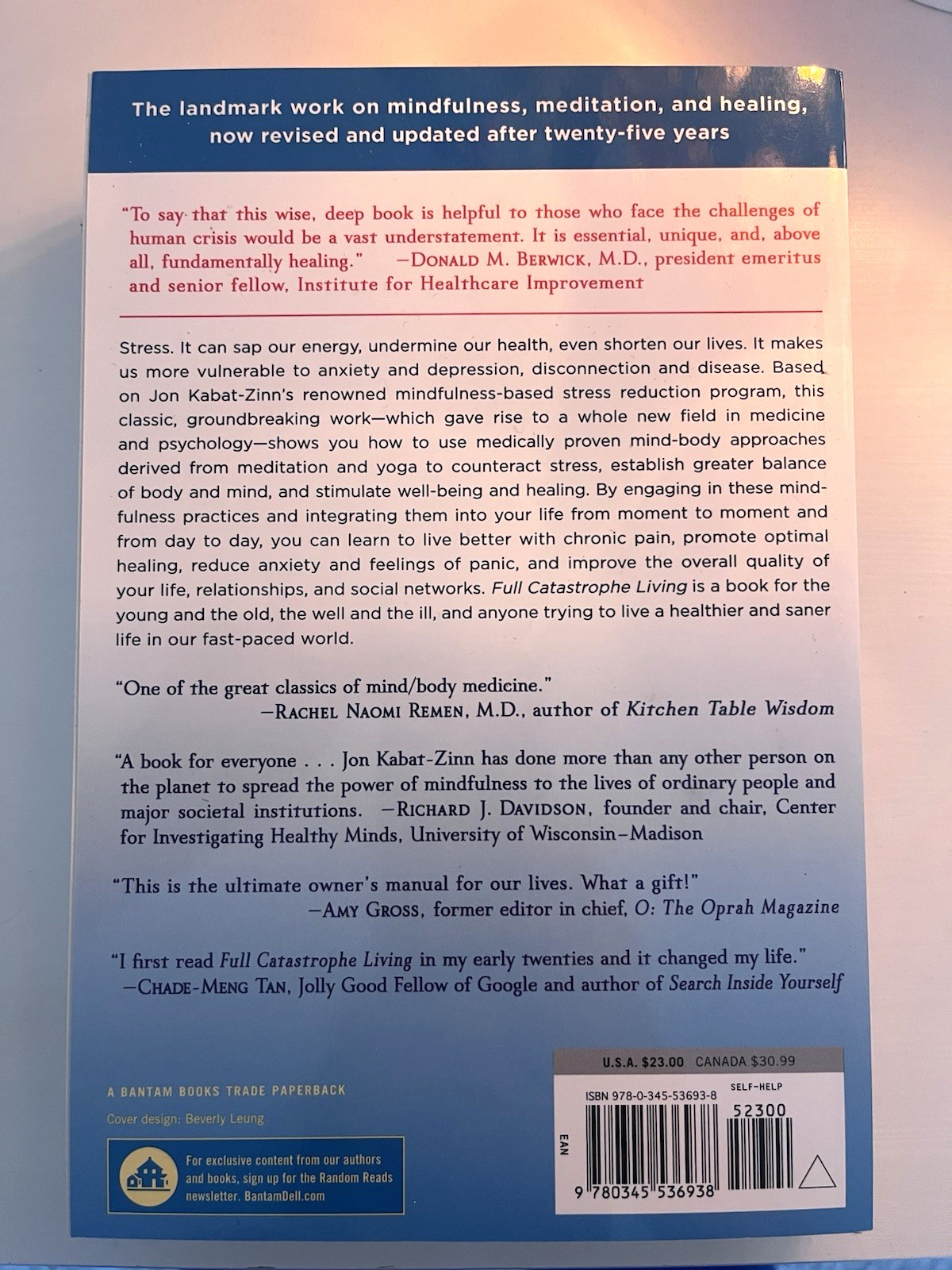 Full Catastrophe Living Jon Kabat-Zinn Preface Thich Nhat Hanh Paperback