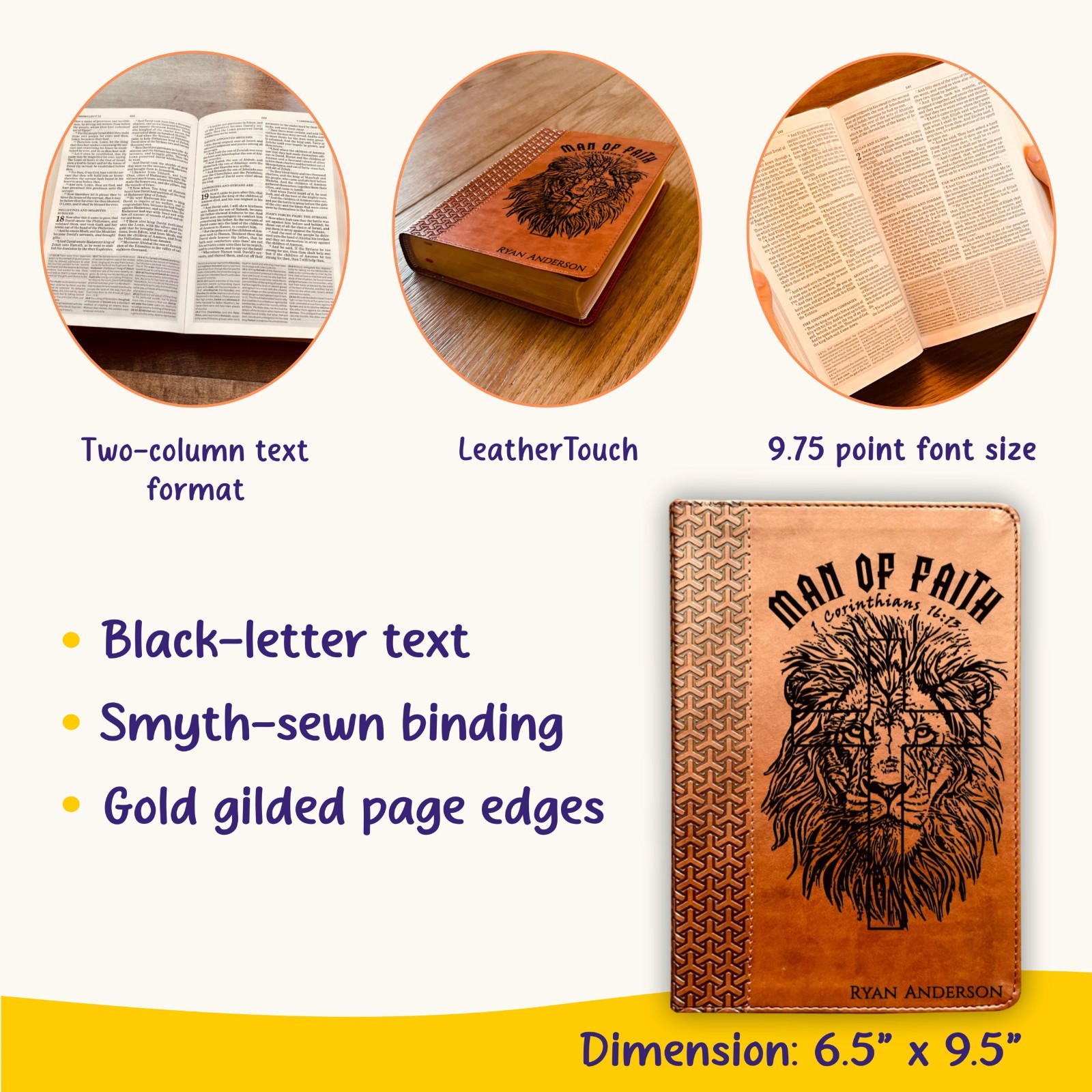 Personalized Bible for Men, KJV Study Bible, Custom Bible for Men Name Engraved