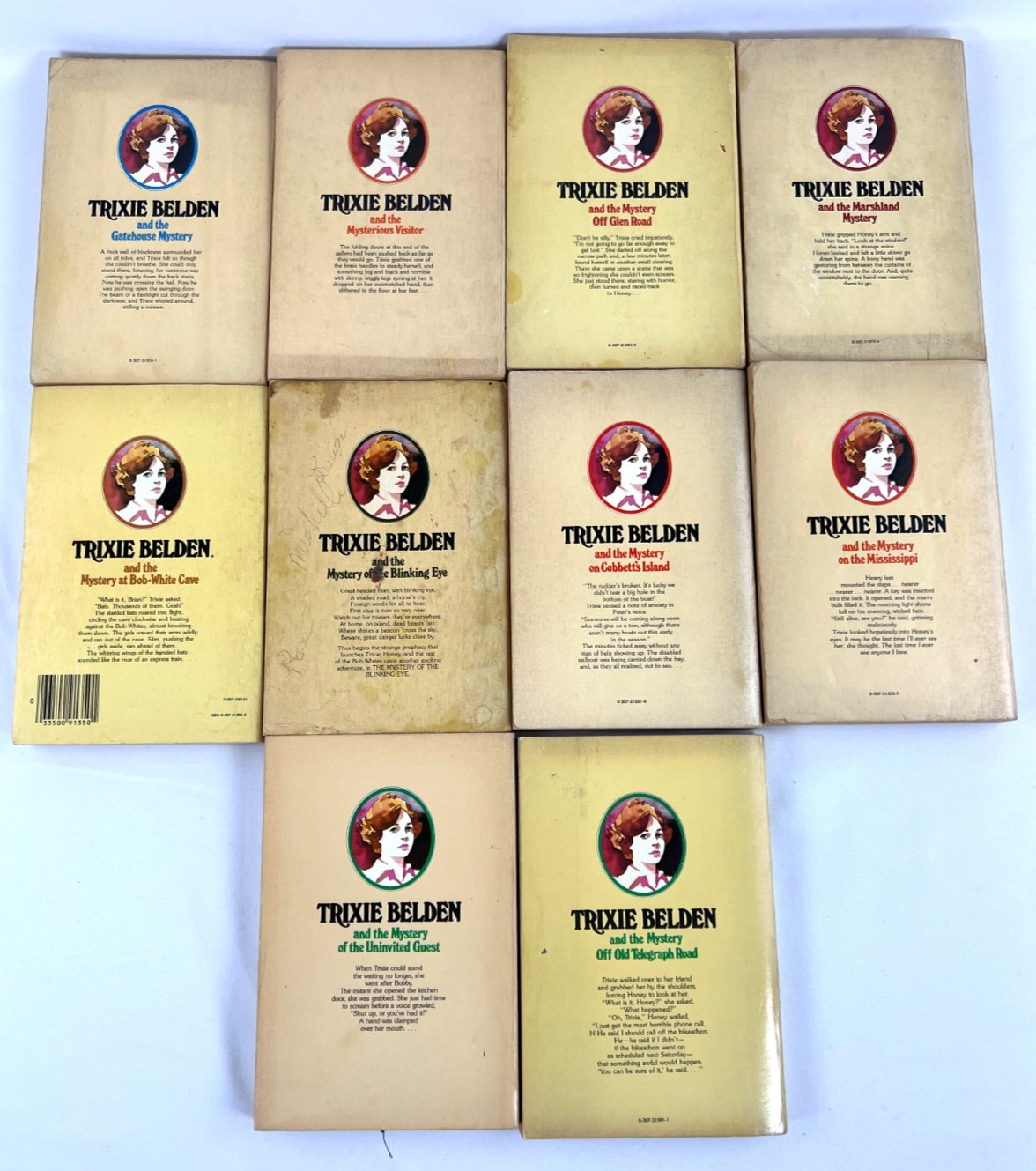 Lot of 10 Vintage Trixie Belden Mystery Series Paperback Books