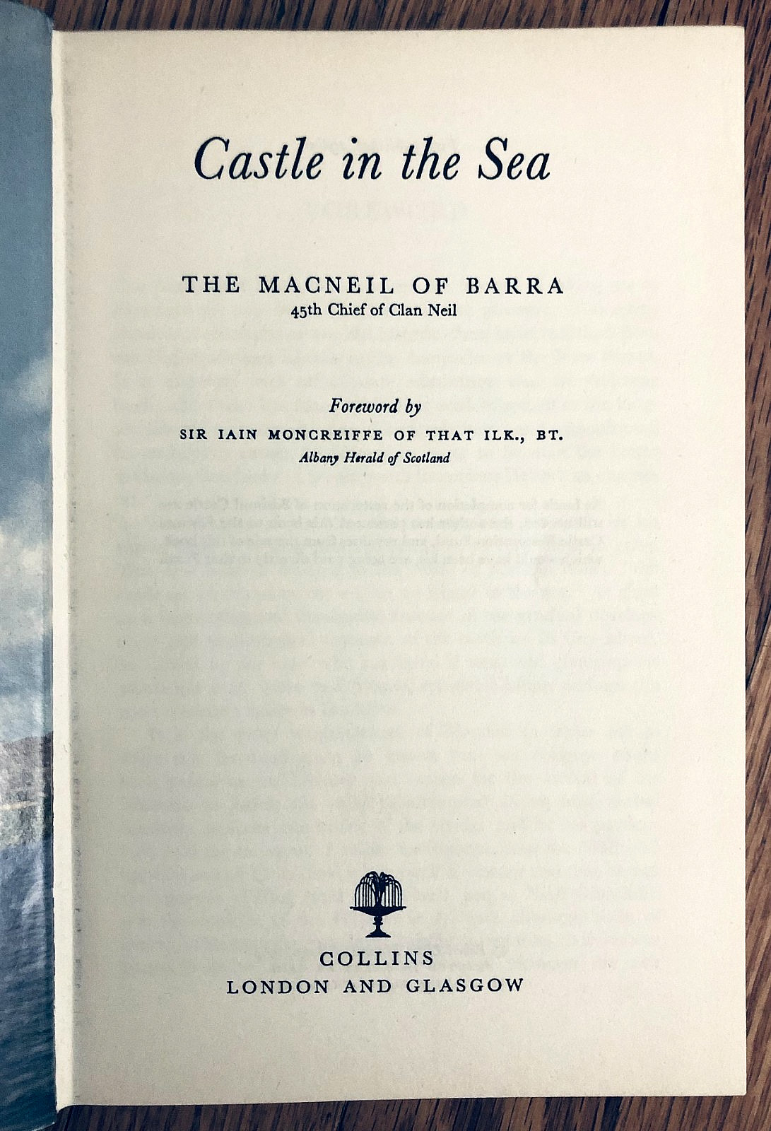CASTLE IN THE SEA—THE MACNEIL OF BARRA (1964) UK HARDCOVER W/DJ—190 PAGES VGC