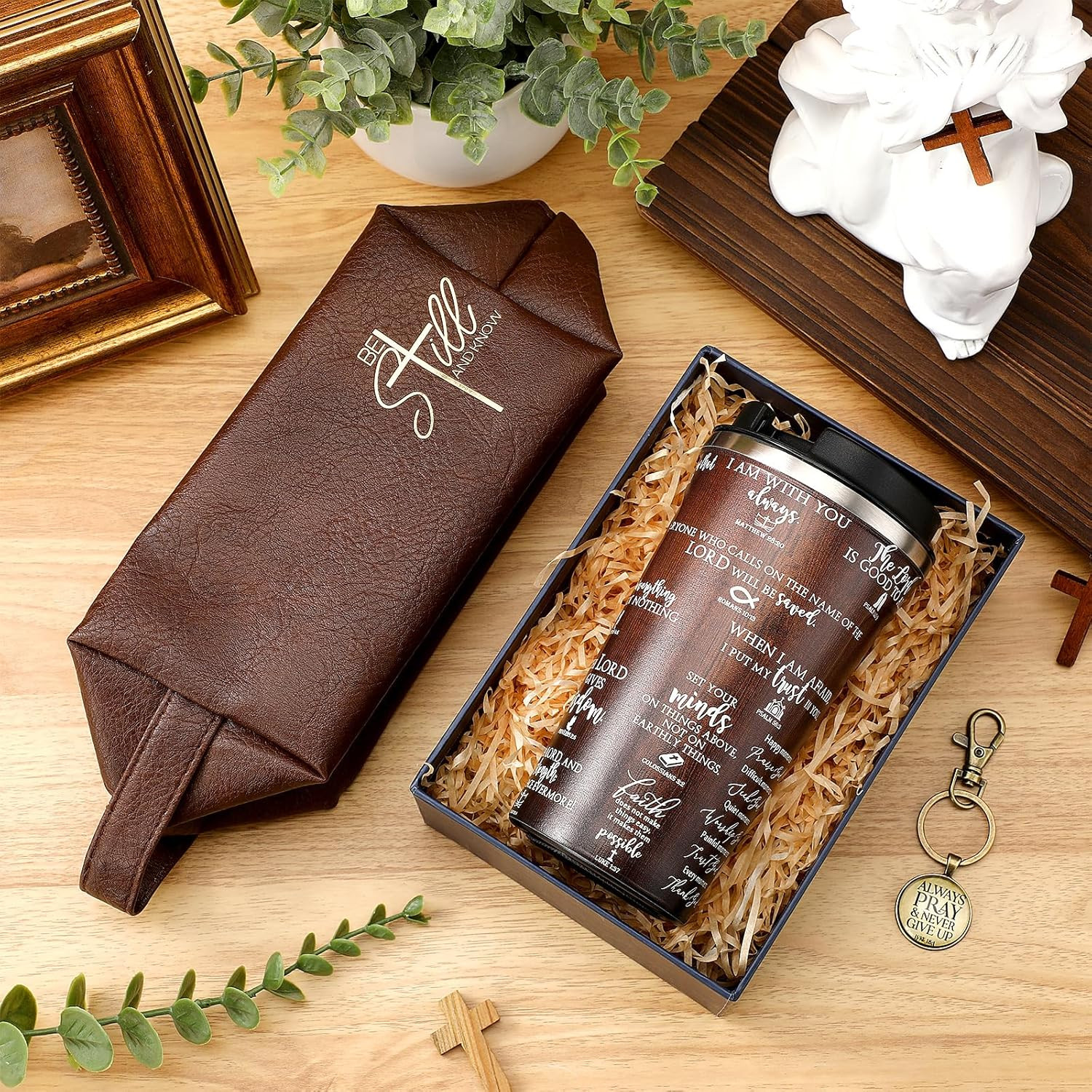3 Pcs Christian Gifts for Men God Father Appreciation Gifts Bible Faith 20Oz Sta