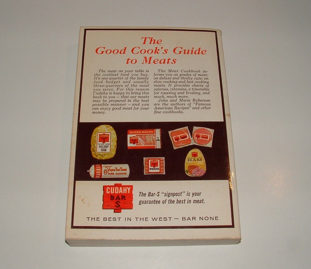 The Cudahy Bar-S Meat Cookbook, 1966, Soft Cover, 344 Pages, Vintage, pre-owned
